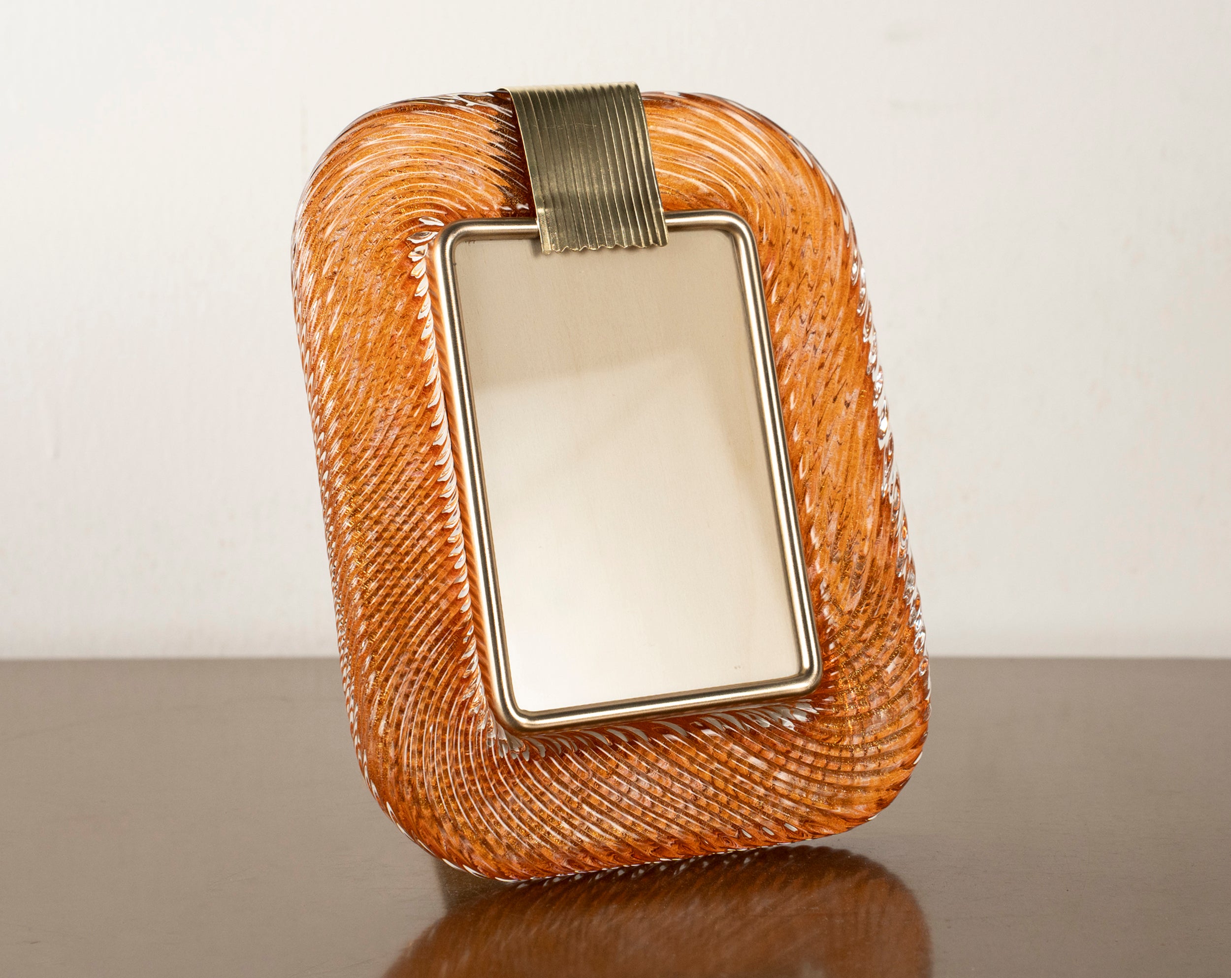 Murano glass picture frame with brass details, 25x19 cm - SoloCoseBelle