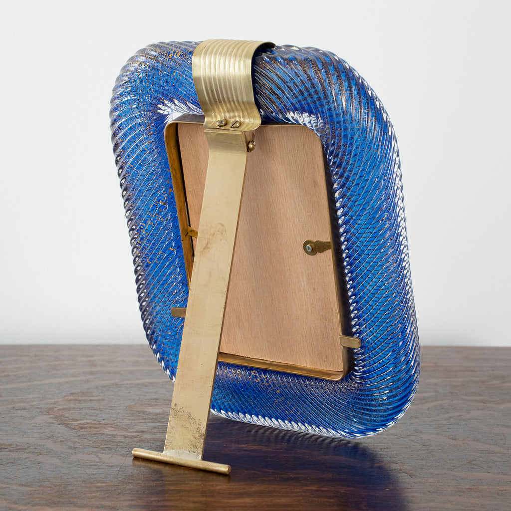 Murano glass picture frame with brass details, 25x19 cm - SoloCoseBelle