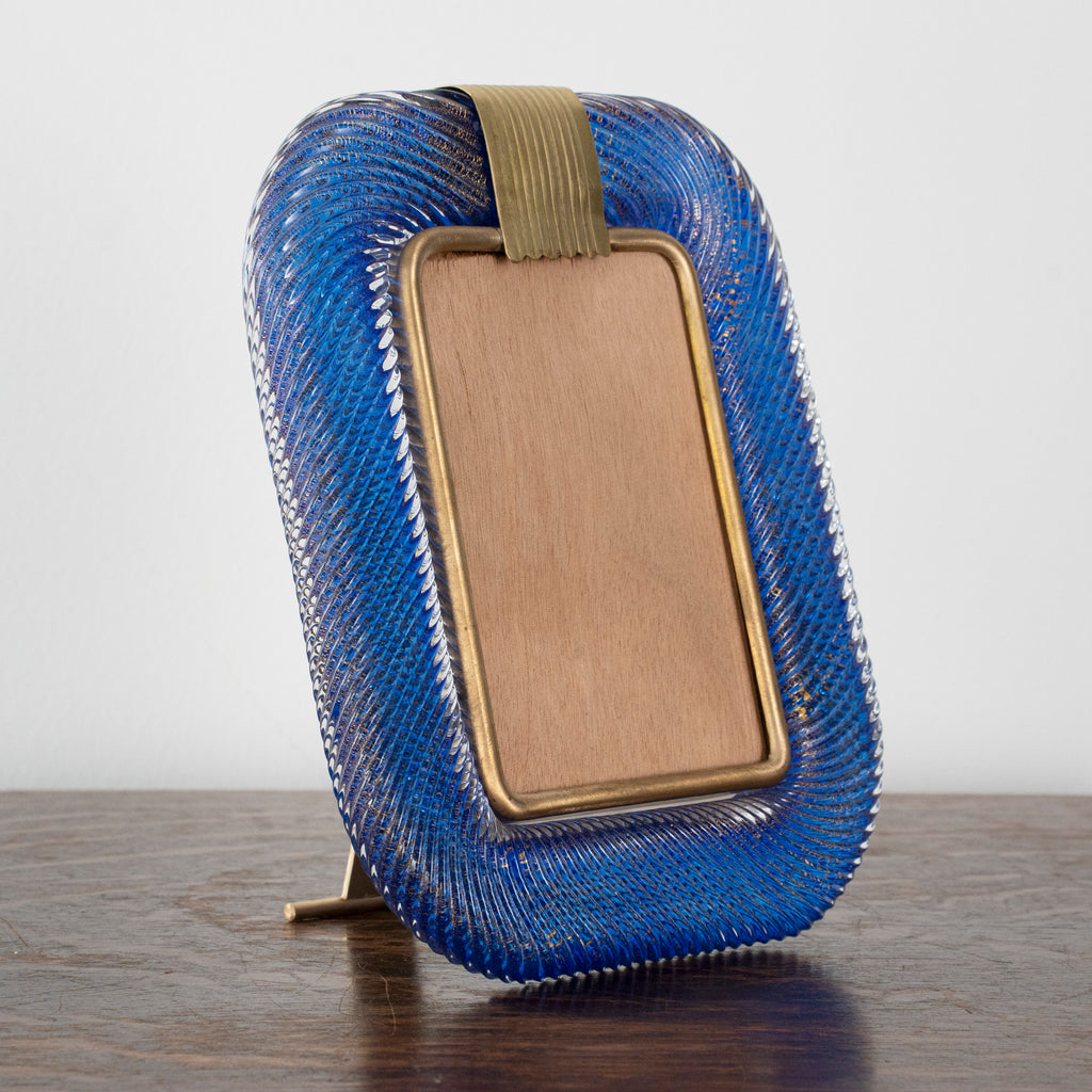 Murano glass picture frame with brass details, 25x19 cm - SoloCoseBelle