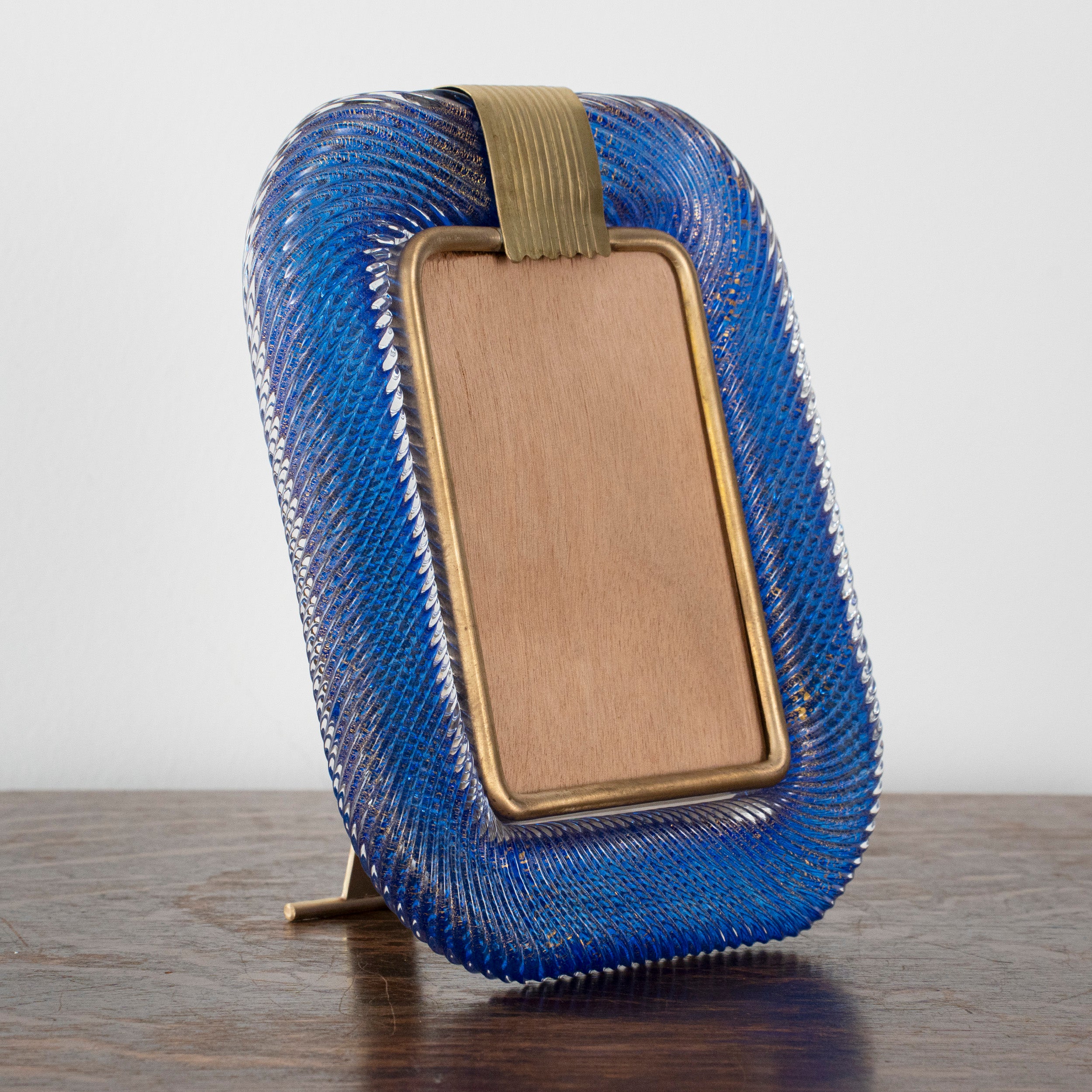 Murano glass picture frame with brass details, 25x19 cm - SoloCoseBelle