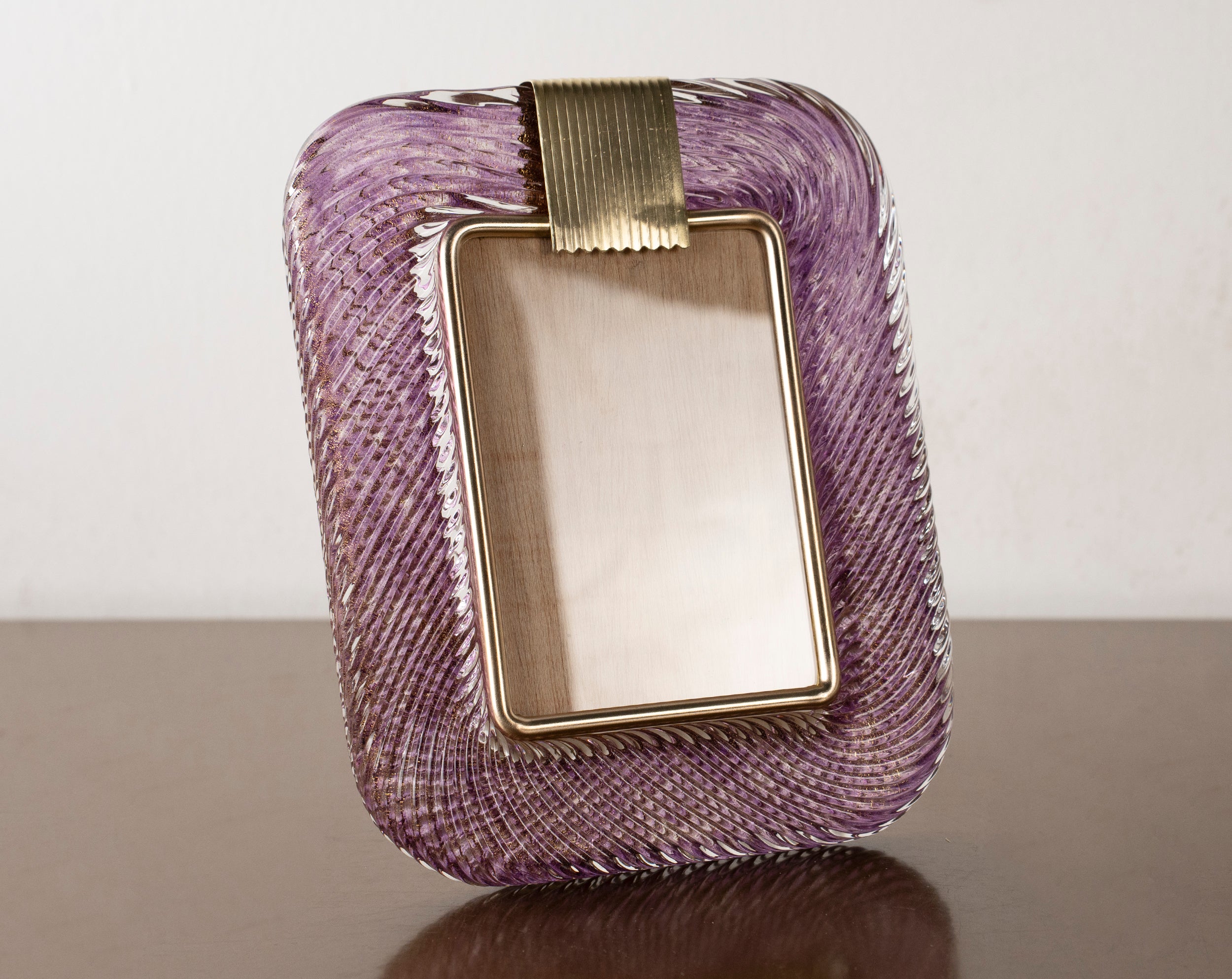 Murano glass picture frame with brass details, 25x19 cm - SoloCoseBelle