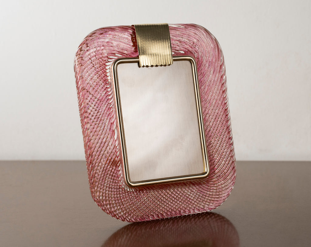 Murano glass picture frame with brass details, 25x19 cm - SoloCoseBelle