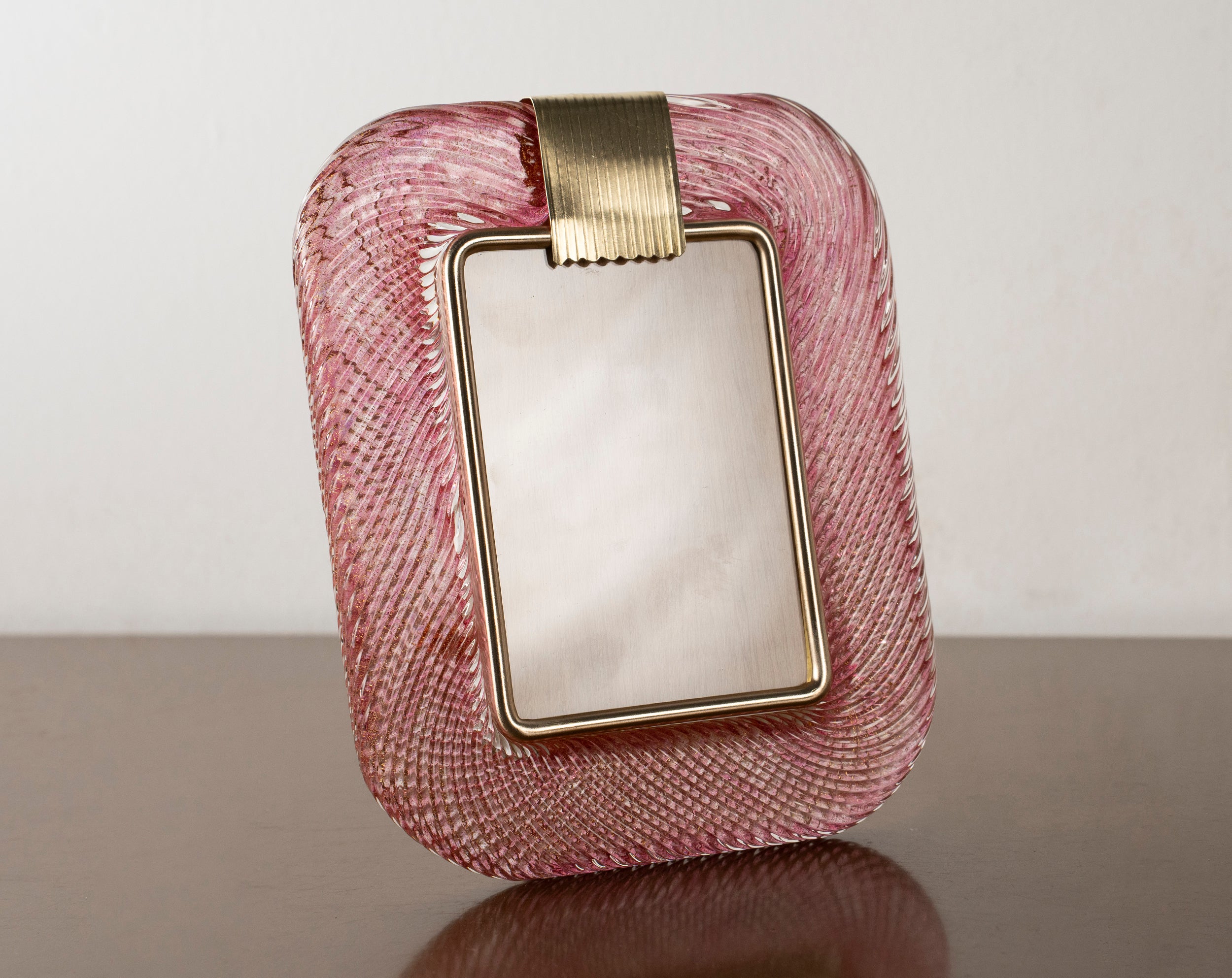 Murano glass picture frame with brass details, 25x19 cm - SoloCoseBelle
