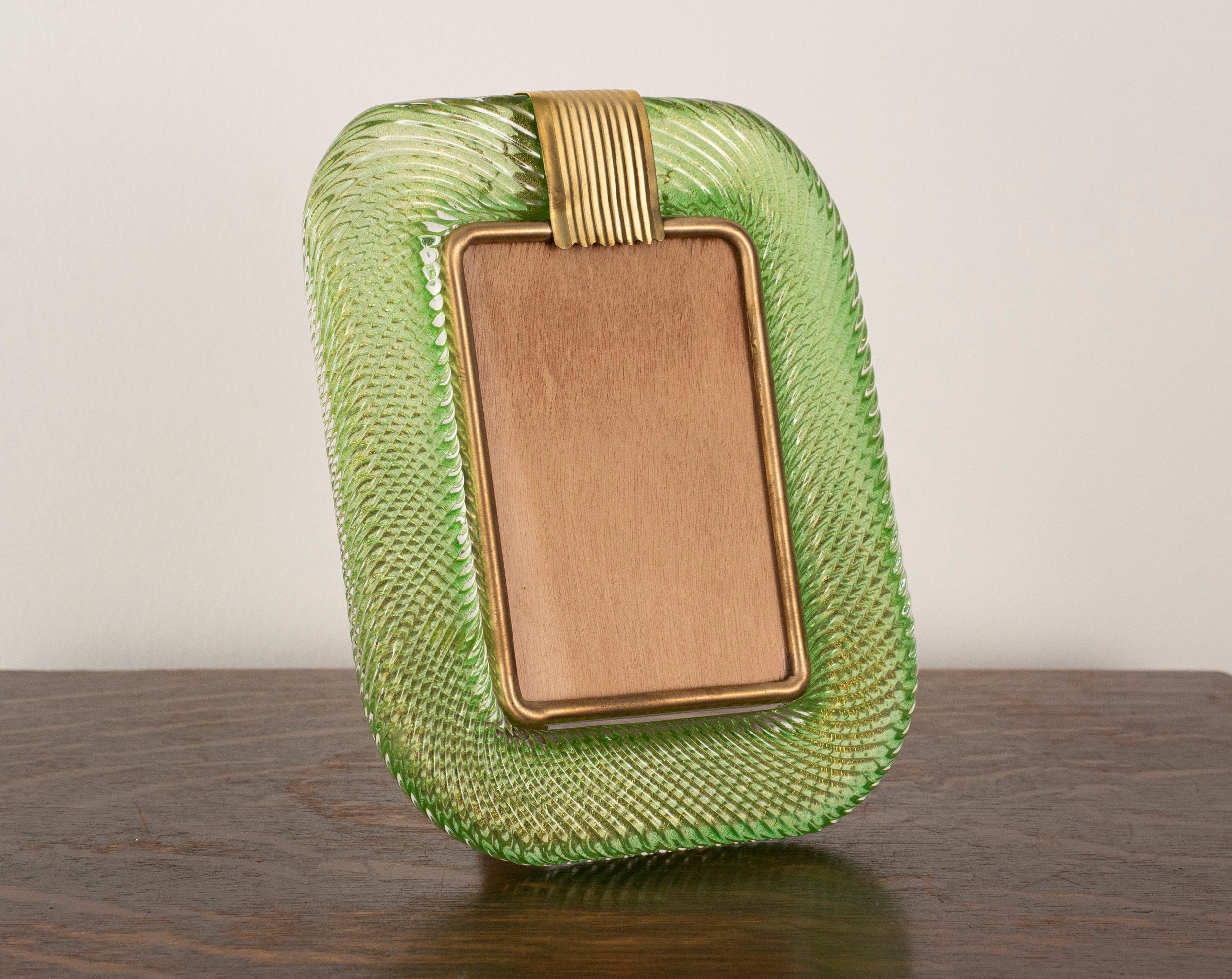 Murano glass picture frame with brass details, 25x19 cm - SoloCoseBelle