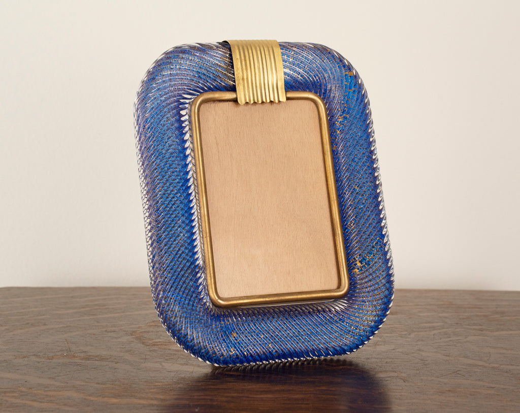 Murano glass picture frame with brass details, 25x19 cm - SoloCoseBelle