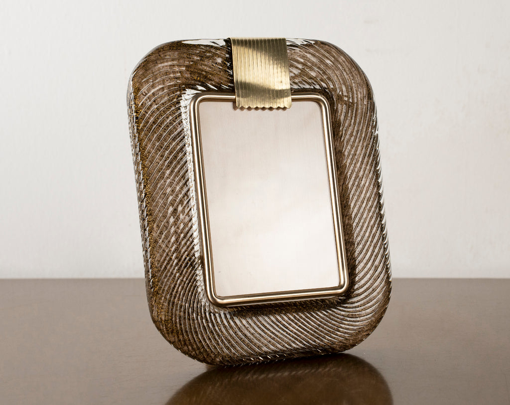 Murano glass picture frame with brass details, 25x19 cm - SoloCoseBelle