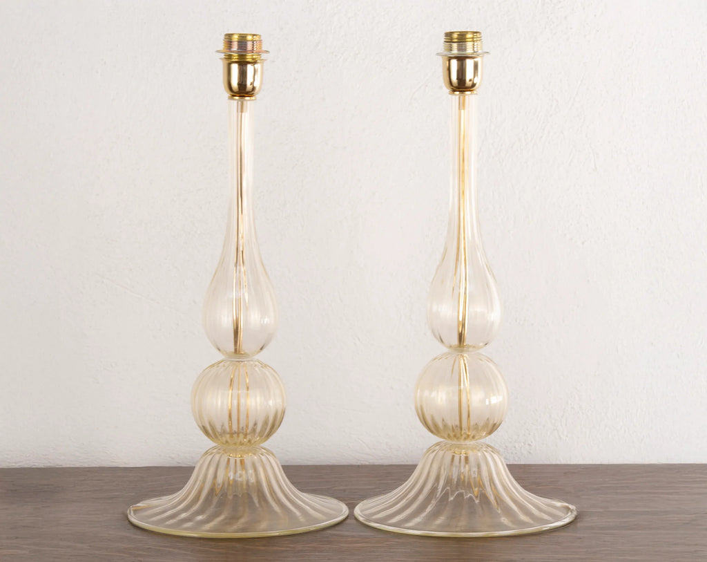 Set of Murano glass table lamp with gold leaf, Made in Italy - SoloCoseBelle