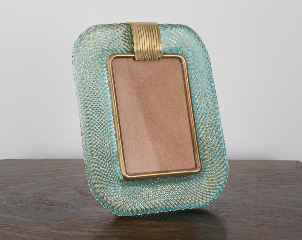 Murano glass picture frame with brass details, 25x19 cm - SoloCoseBelle