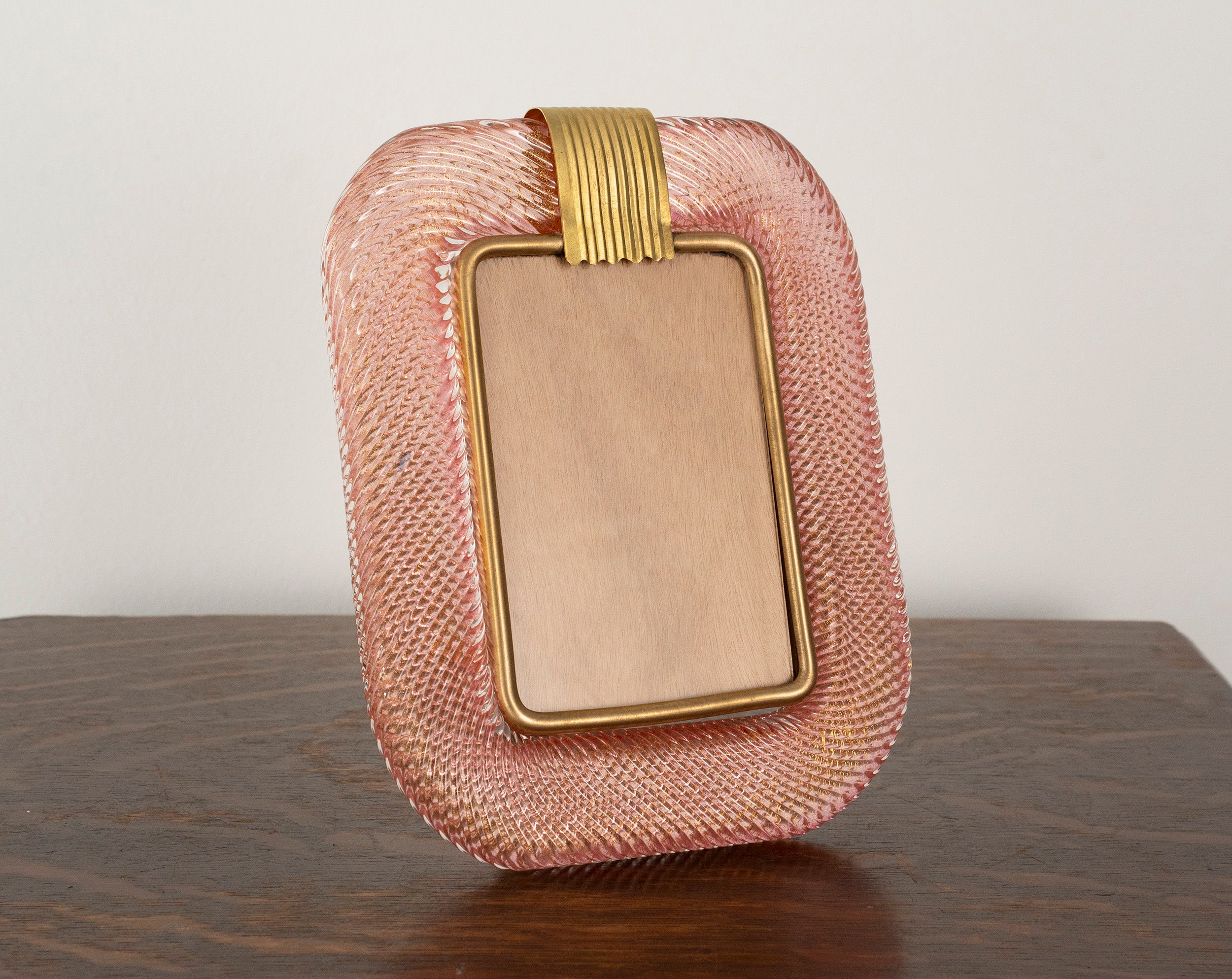 Murano glass picture frame with brass details, 25x19 cm - SoloCoseBelle