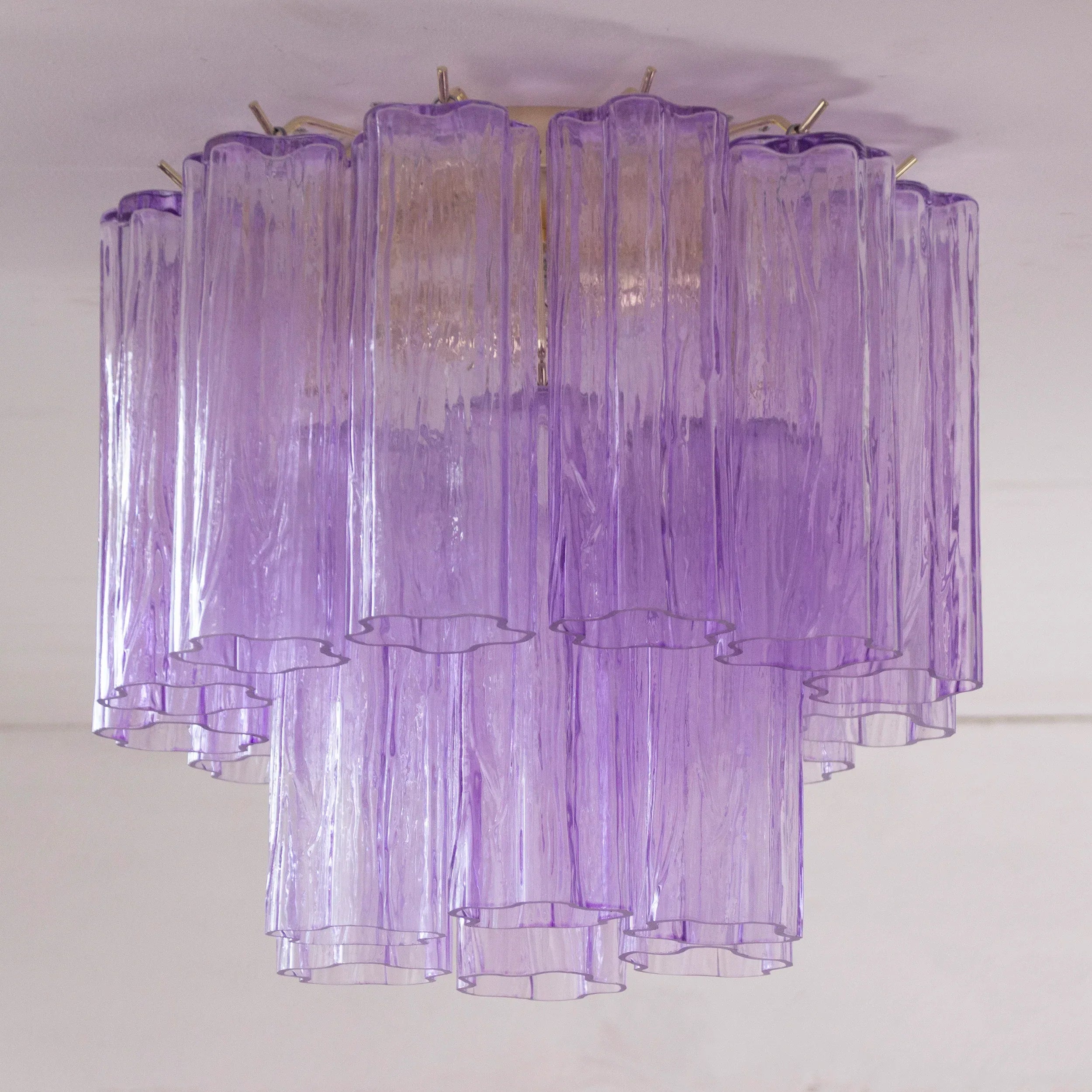 Ceiling lamp with Murano glass Tronchi, chandelier diameter 35 cm - SoloCoseBelle
