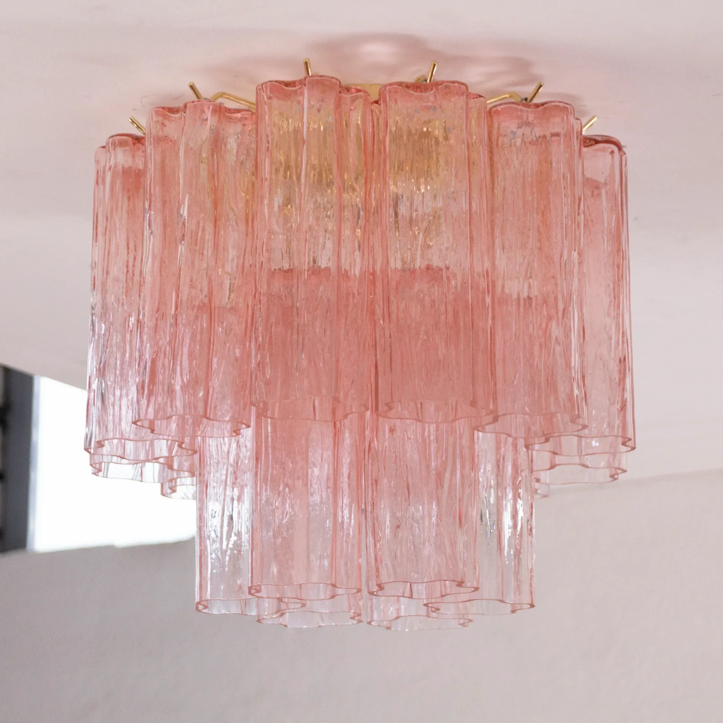 Ceiling lamp with Murano glass Tronchi, chandelier diameter 35 cm - SoloCoseBelle