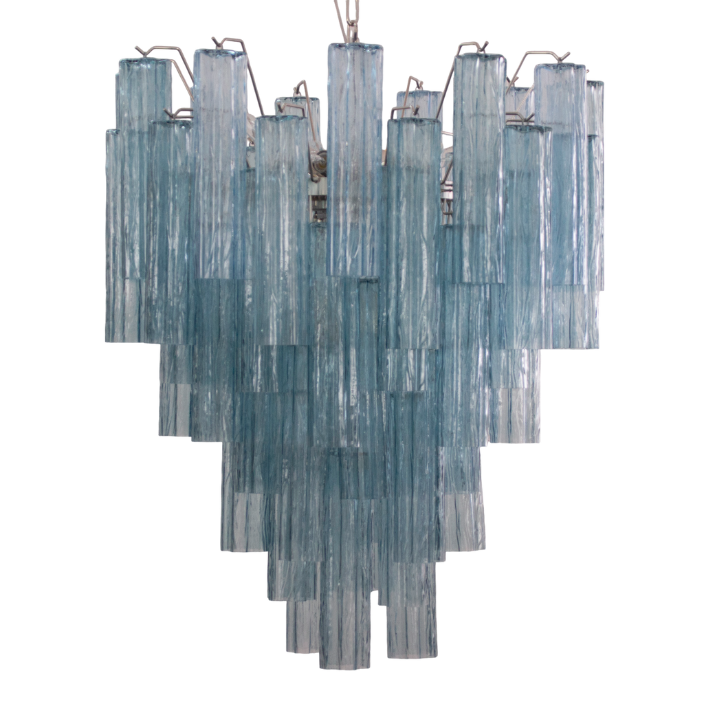 Glass suspension Murano Ø70 cm - Blue Trunks Hand-blown Italy - Mid-Century Modern