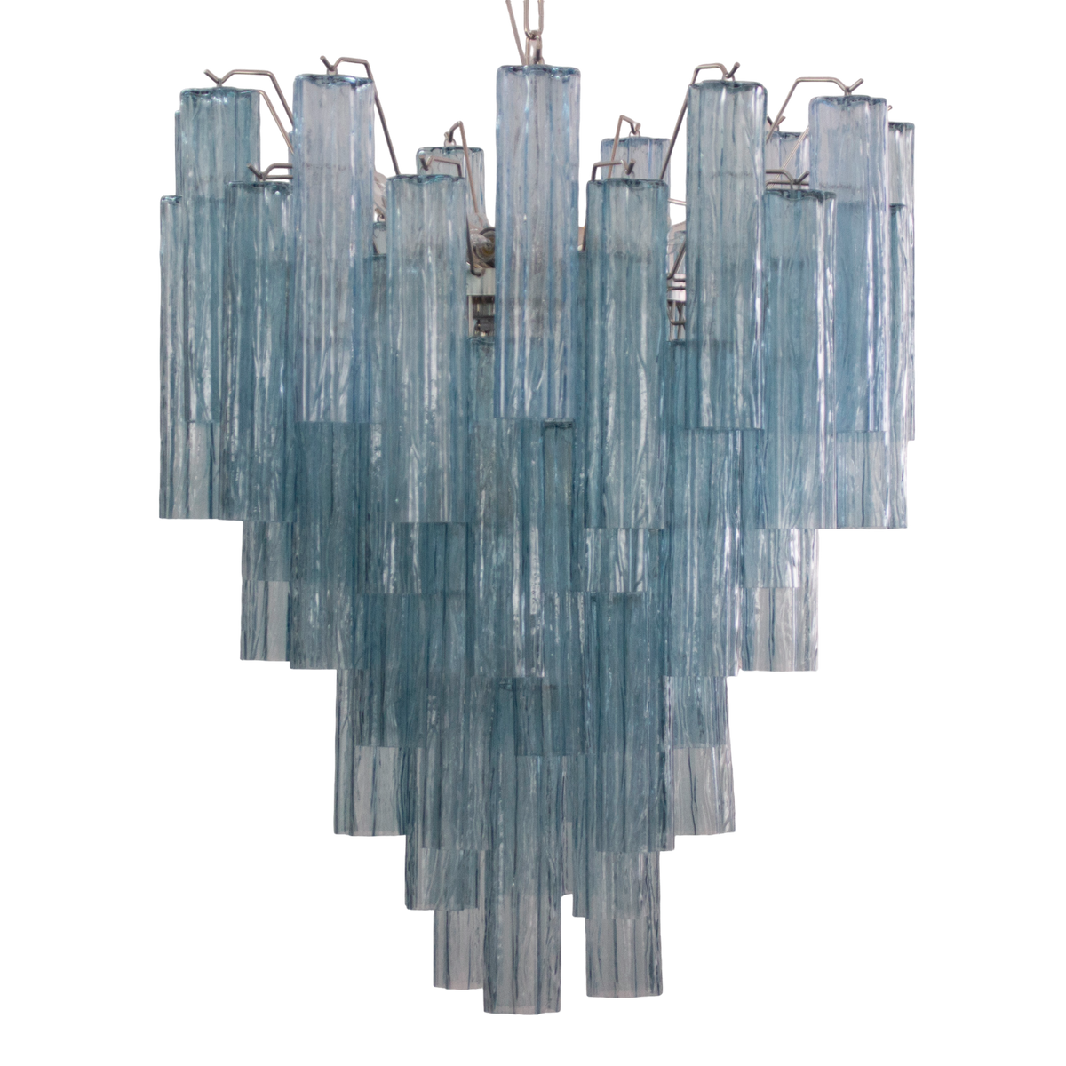 Glass suspension Murano Ø70 cm - Blue Trunks Hand-blown Italy - Mid-Century Modern