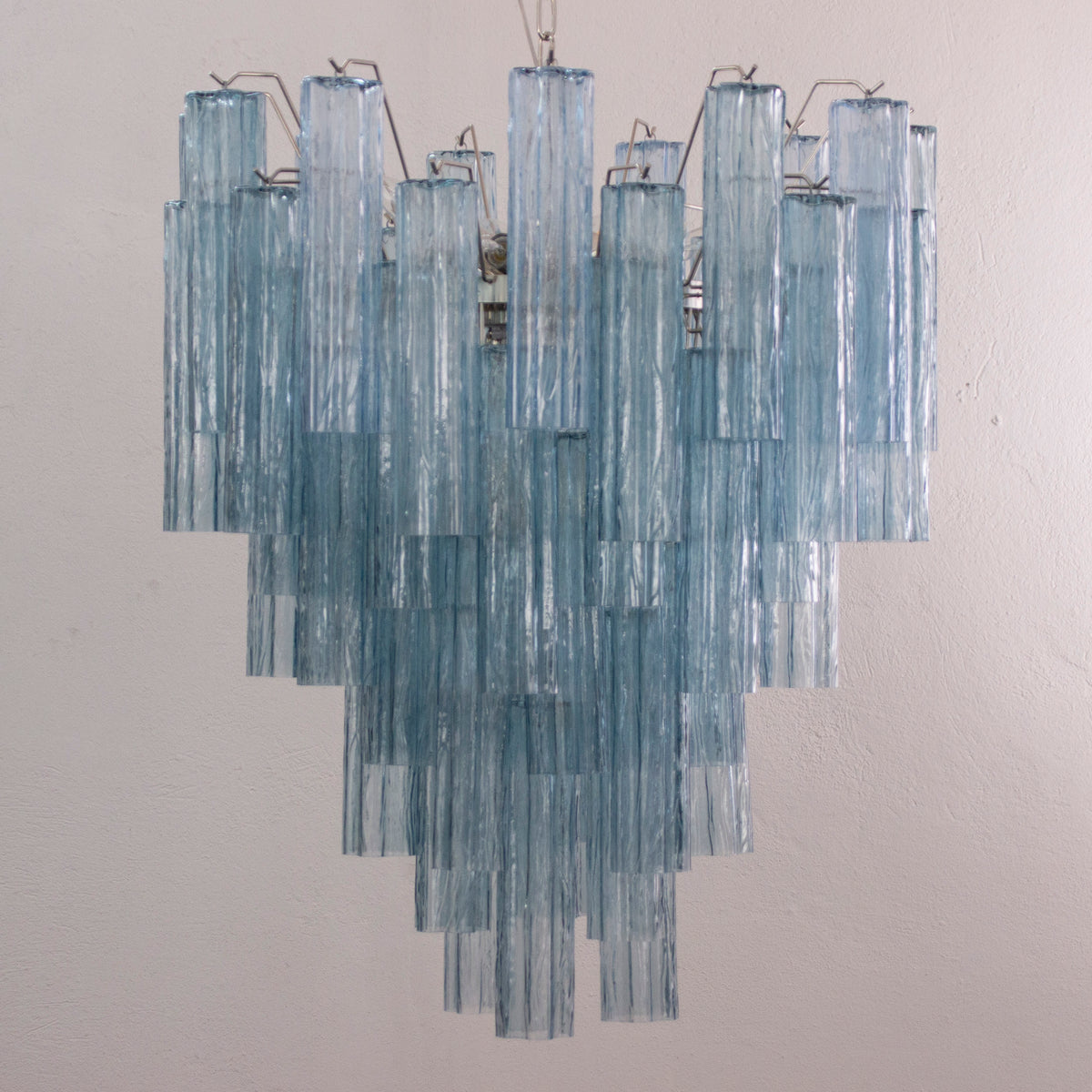 Glass suspension Murano Ø70 cm - Blue Trunks Hand-blown Italy - Mid-Century Modern