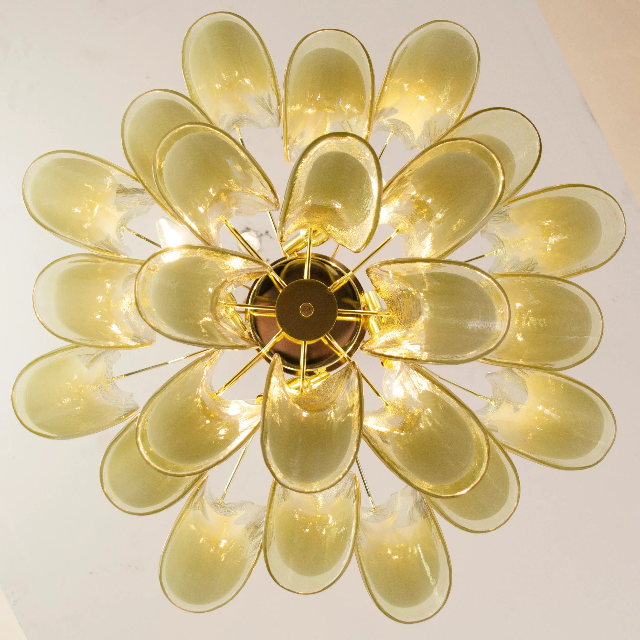 Large pendant lamps Petali Ø57 cm Made in Italy Murano glass chandelier - SoloCoseBelle
