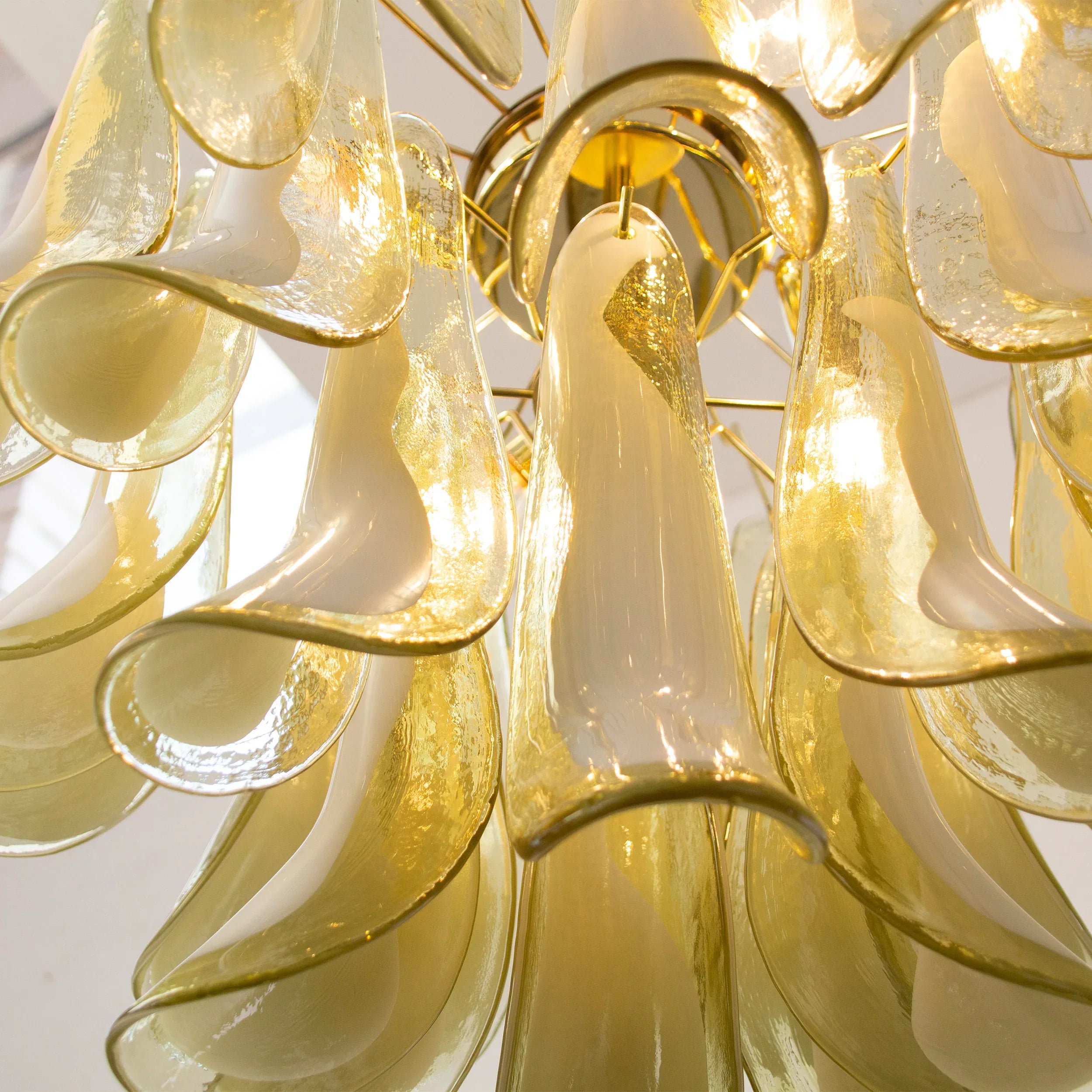Large pendant lamps Petali Ø57 cm Made in Italy Murano glass chandelier - SoloCoseBelle