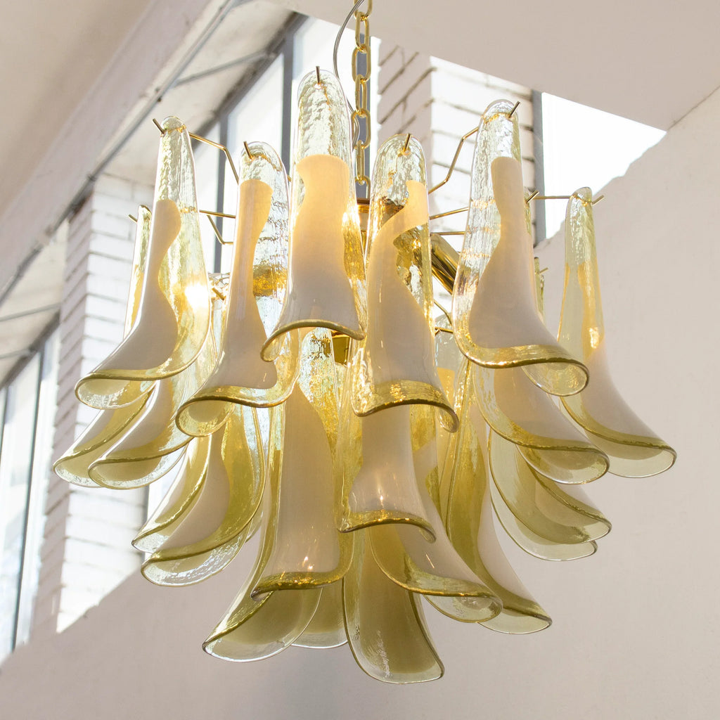 Large pendant lamps Petali Ø57 cm Made in Italy Murano glass chandelier - SoloCoseBelle