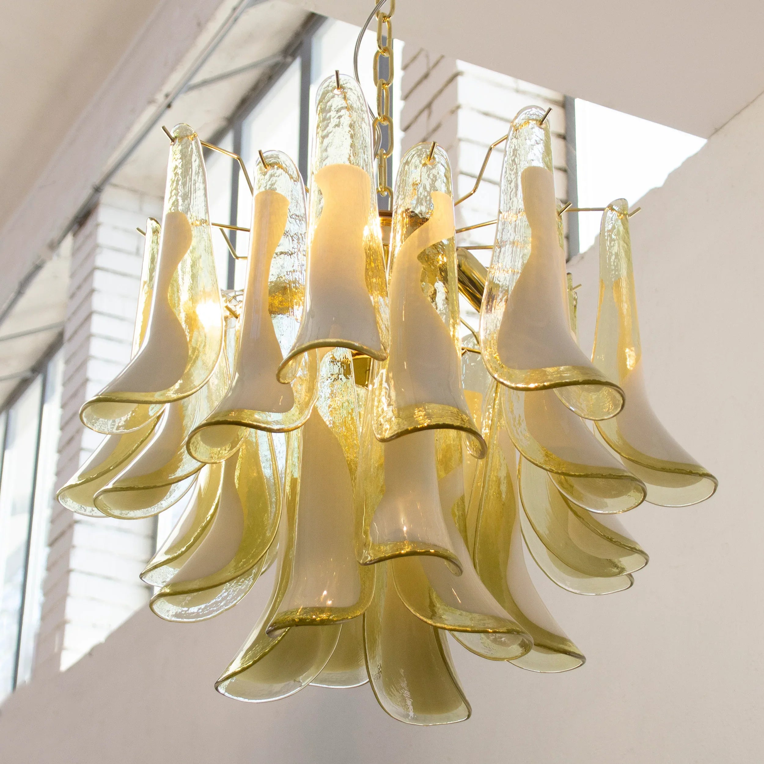 Large pendant lamps Petali Ø57 cm Made in Italy Murano glass chandelier - SoloCoseBelle
