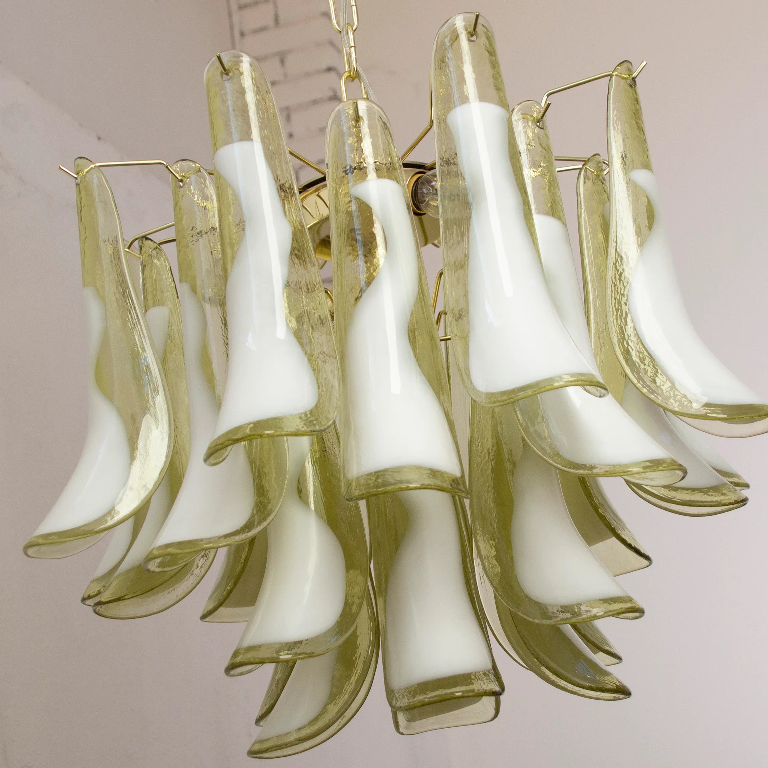 Large pendant lamps Petali Ø57 cm Made in Italy Murano glass chandelier - SoloCoseBelle