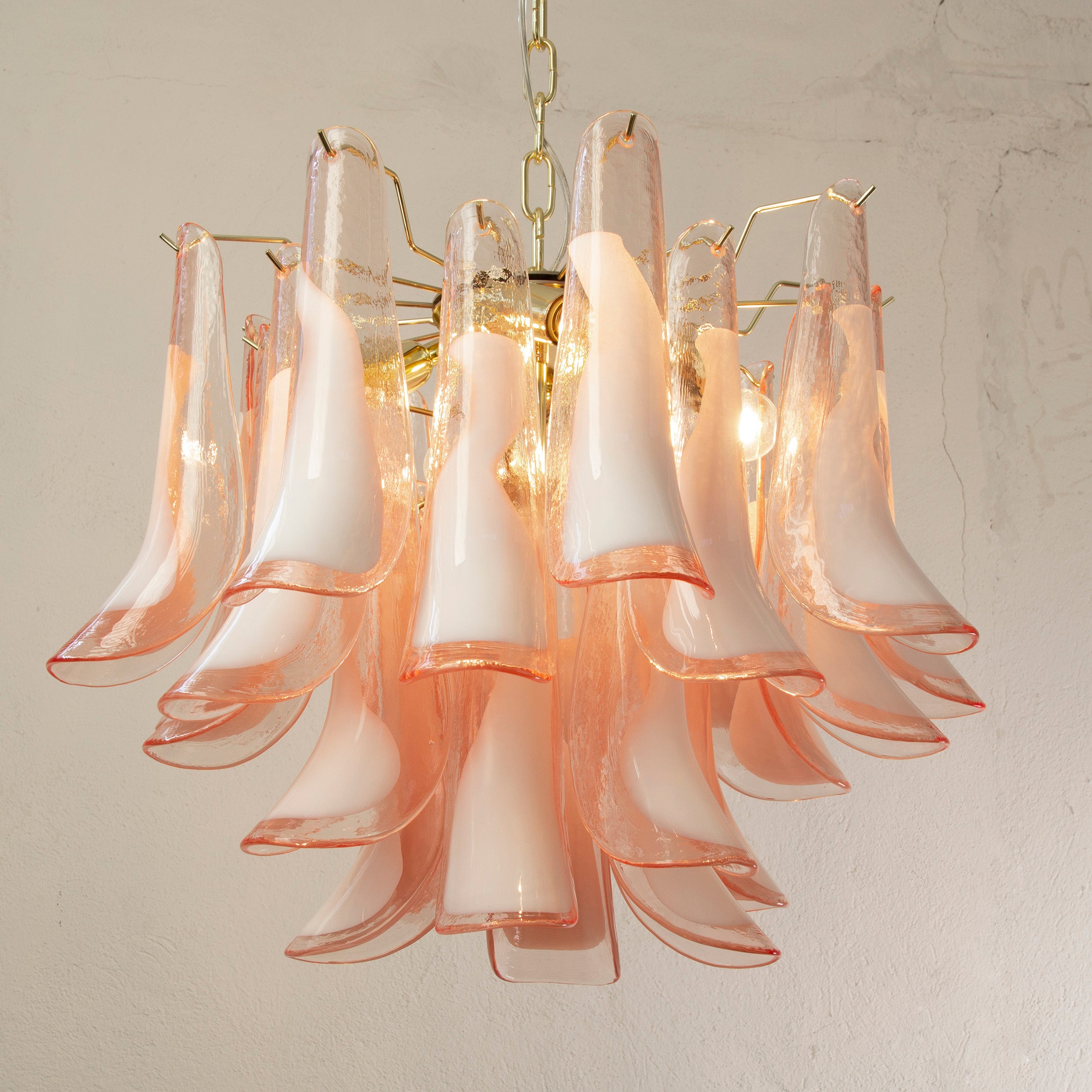 Large pendant lamps Petali Ø57 cm Made in Italy Murano glass chandelier - SoloCoseBelle