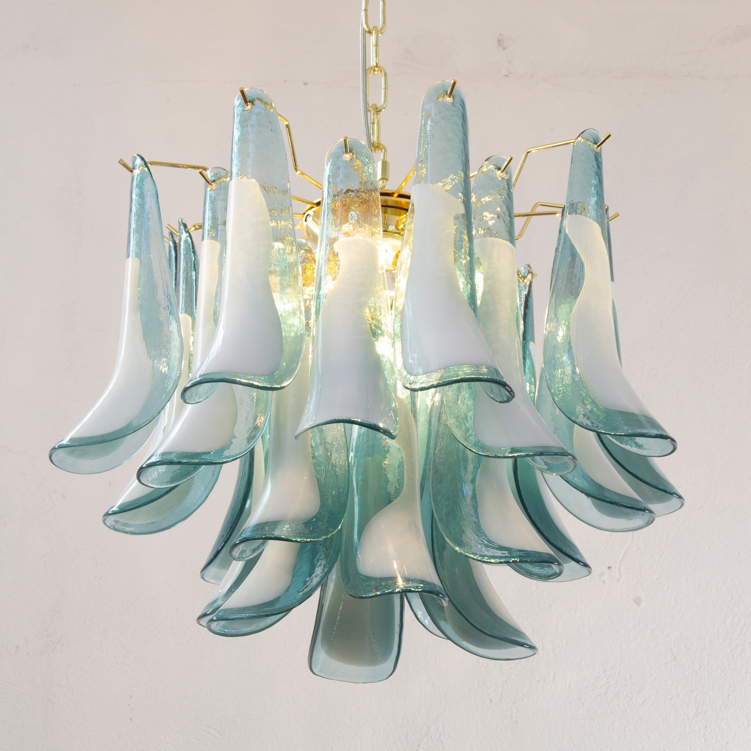 Large pendant lamps Petali Ø57 cm Made in Italy Murano glass chandelier - SoloCoseBelle
