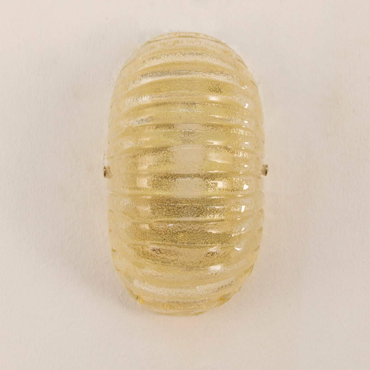 Amber Murano glass shell wall sconce — single sconce unlit