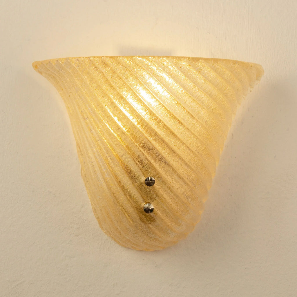 Set of 2 amber Murano glass wall lamps, wall lighting Made in Italy - SoloCoseBelle