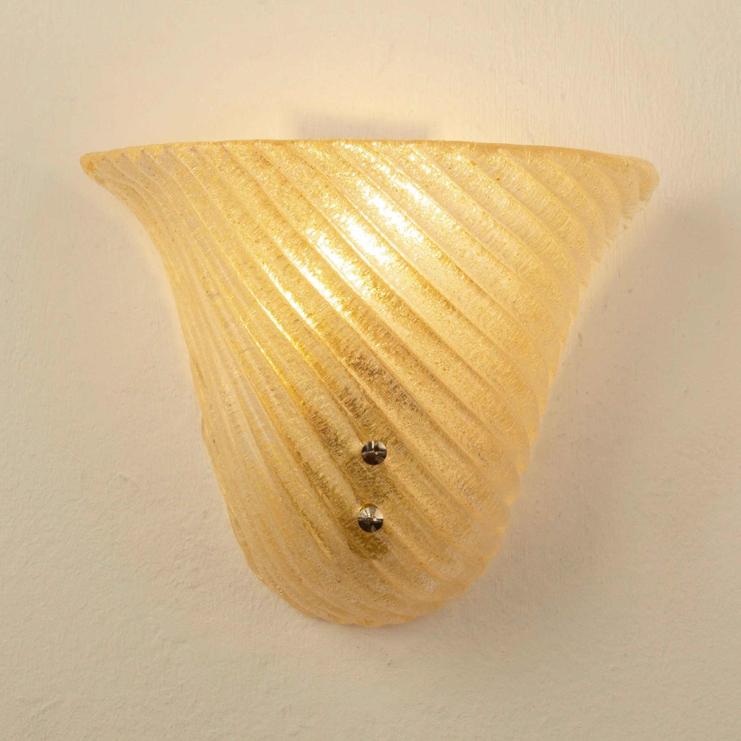 Set of 2 amber Murano glass wall lamps, wall lighting Made in Italy - SoloCoseBelle