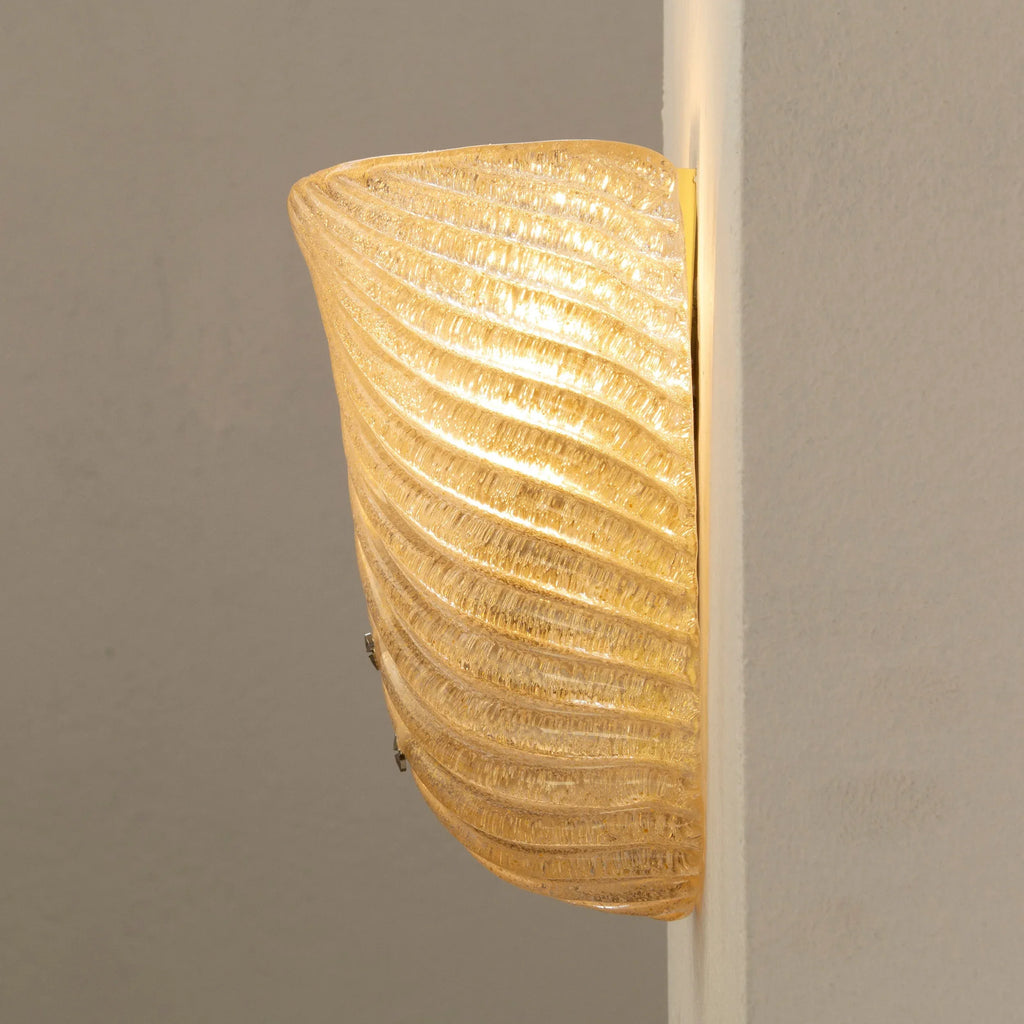 Set of 2 amber Murano glass wall lamps, wall lighting Made in Italy - SoloCoseBelle