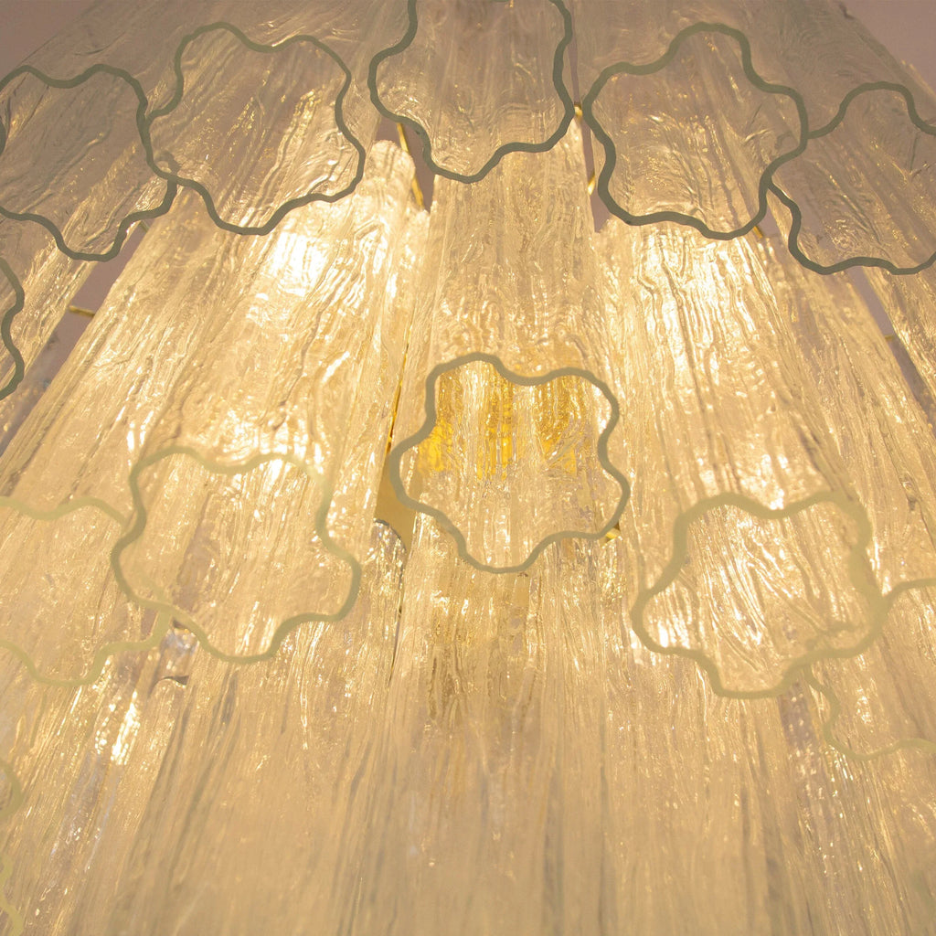 Murano Glass Chandelier, Vintage Style Italian Lighting, Tronchi Design - SoloCoseBelle