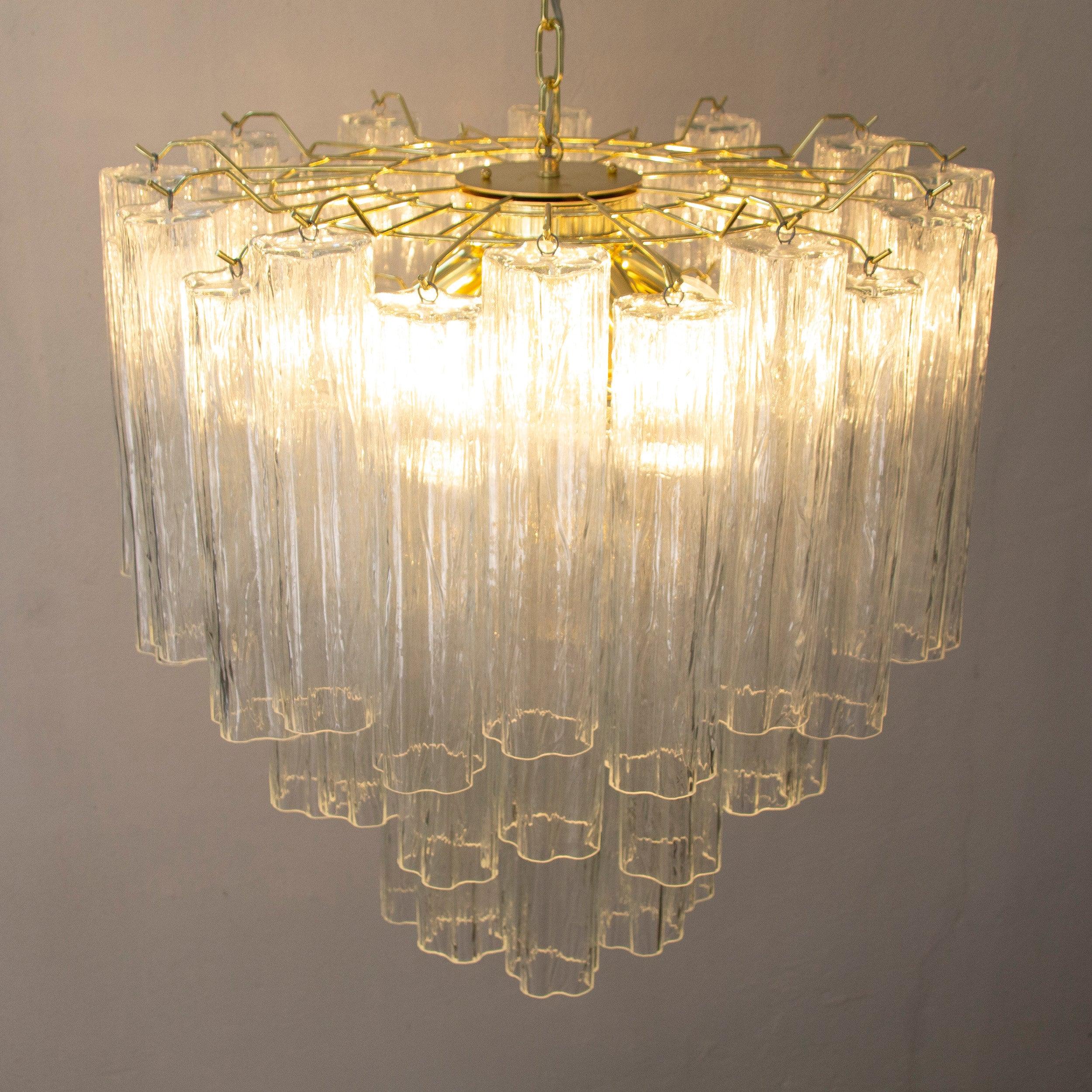 Murano Glass Chandelier, Vintage Style Italian Lighting, Tronchi Design - SoloCoseBelle
