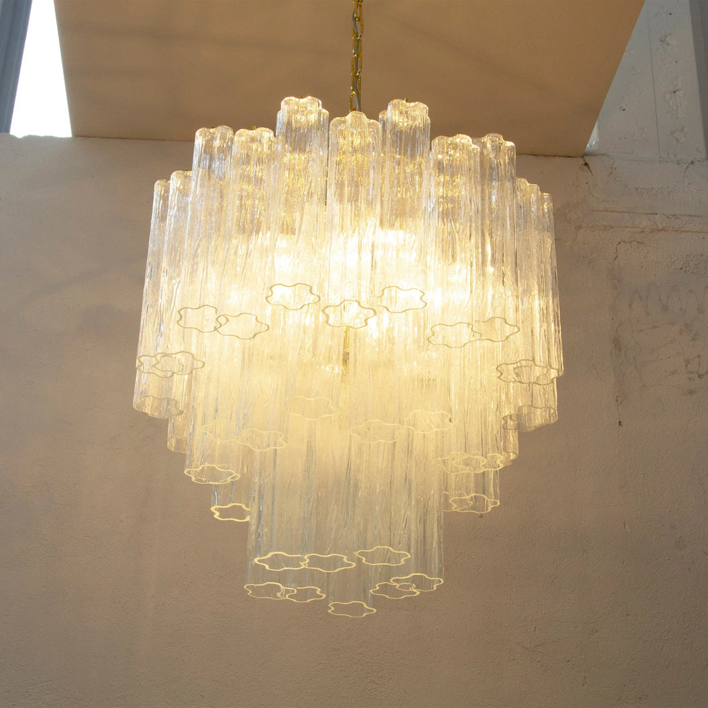 Murano Glass Chandelier, Vintage Style Italian Lighting, Tronchi Design - SoloCoseBelle