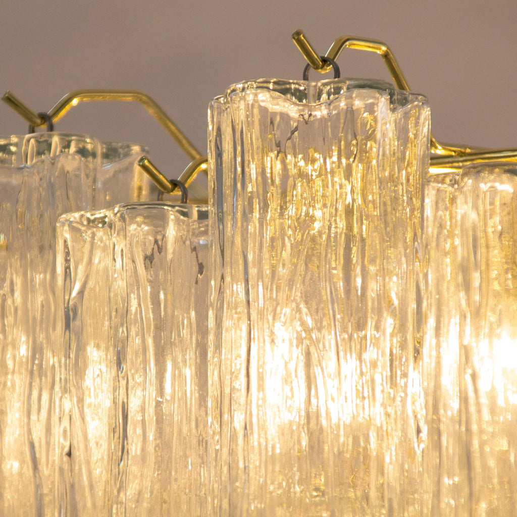 Murano Glass Chandelier, Vintage Style Italian Lighting, Tronchi Design - SoloCoseBelle