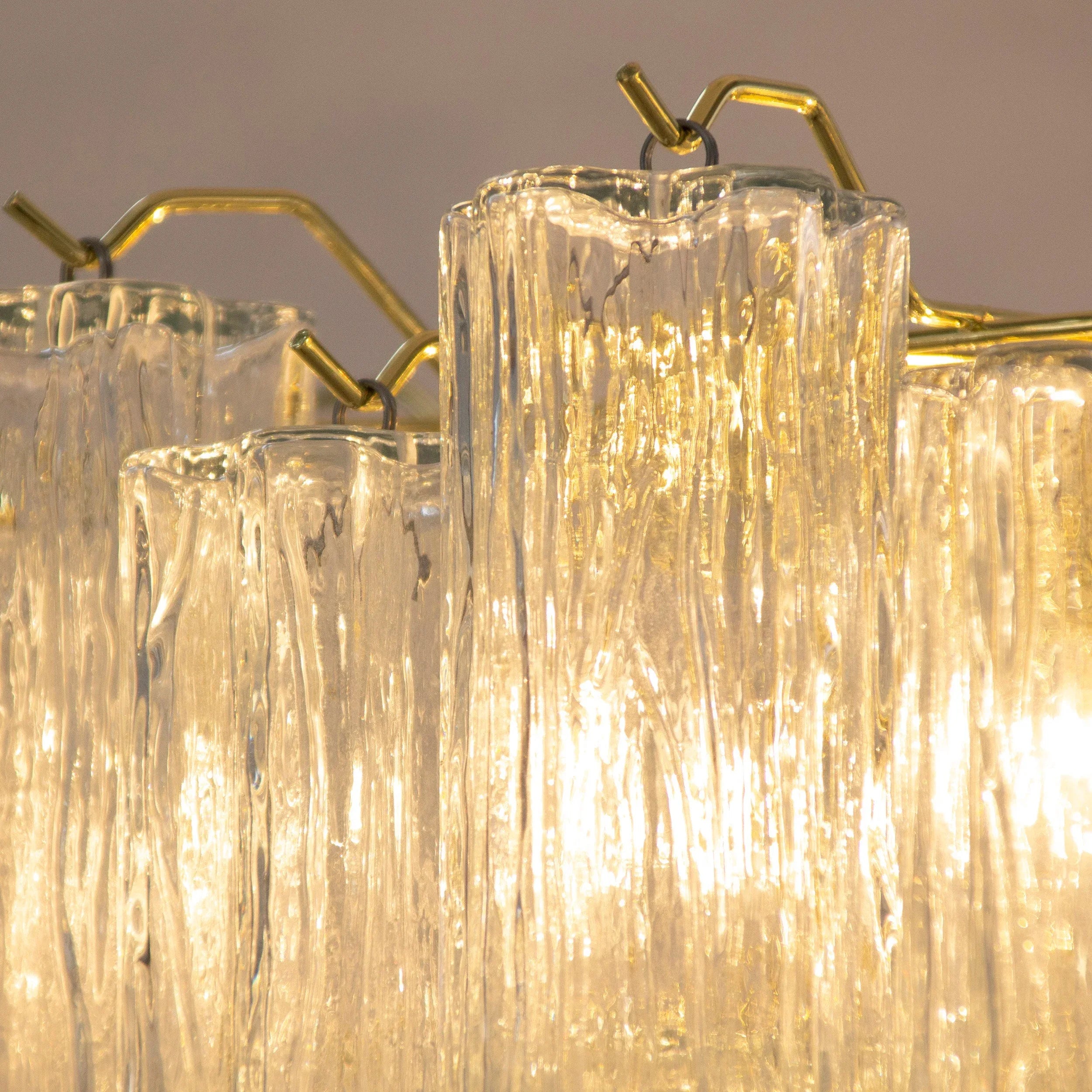 Murano Glass Chandelier, Vintage Style Italian Lighting, Tronchi Design - SoloCoseBelle