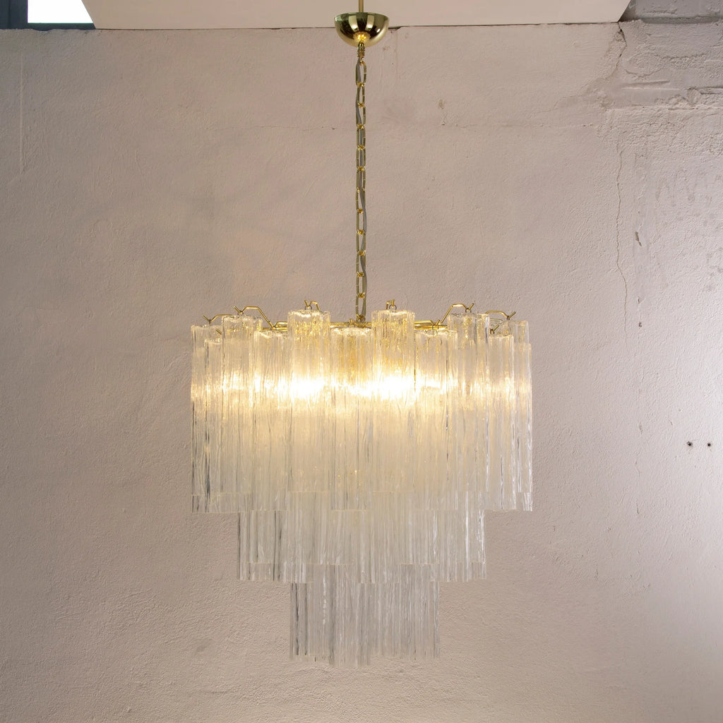 Murano Glass Chandelier, Vintage Style Italian Lighting, Tronchi Design - SoloCoseBelle