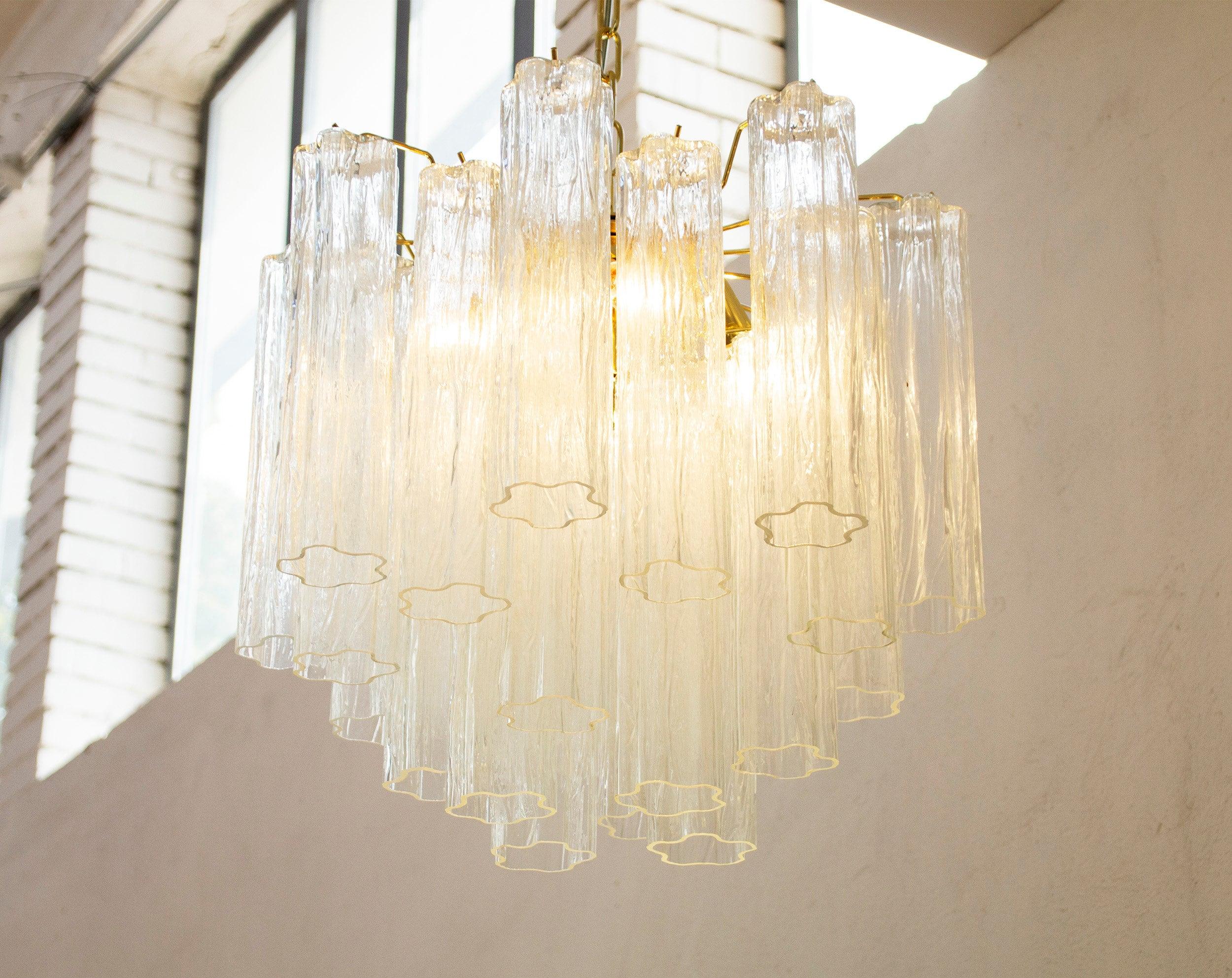 Murano Glass Tronchi Chandelier, Vintage Style handmade in Italy - SoloCoseBelle