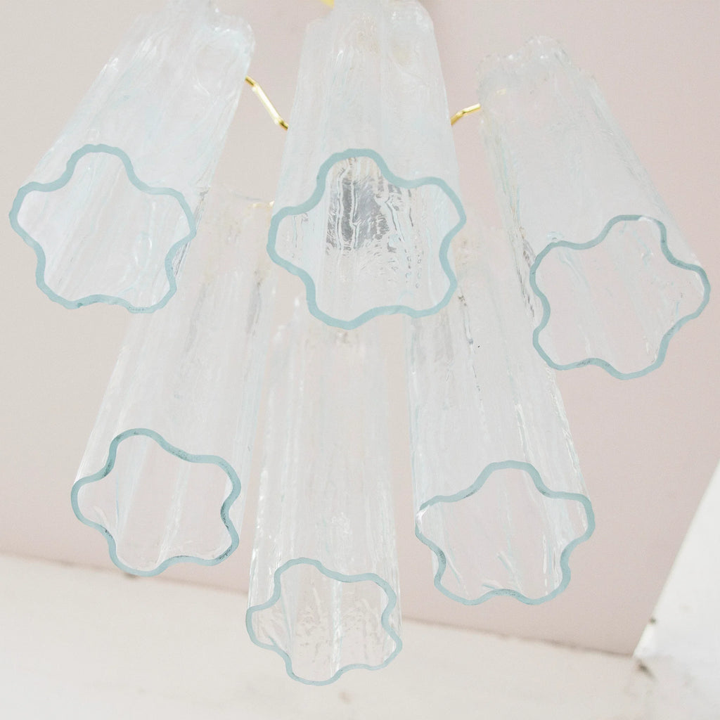 Suspension lamp Made in Italy Tronchi in clear Murano glass 24 cm diameter - SoloCoseBelle