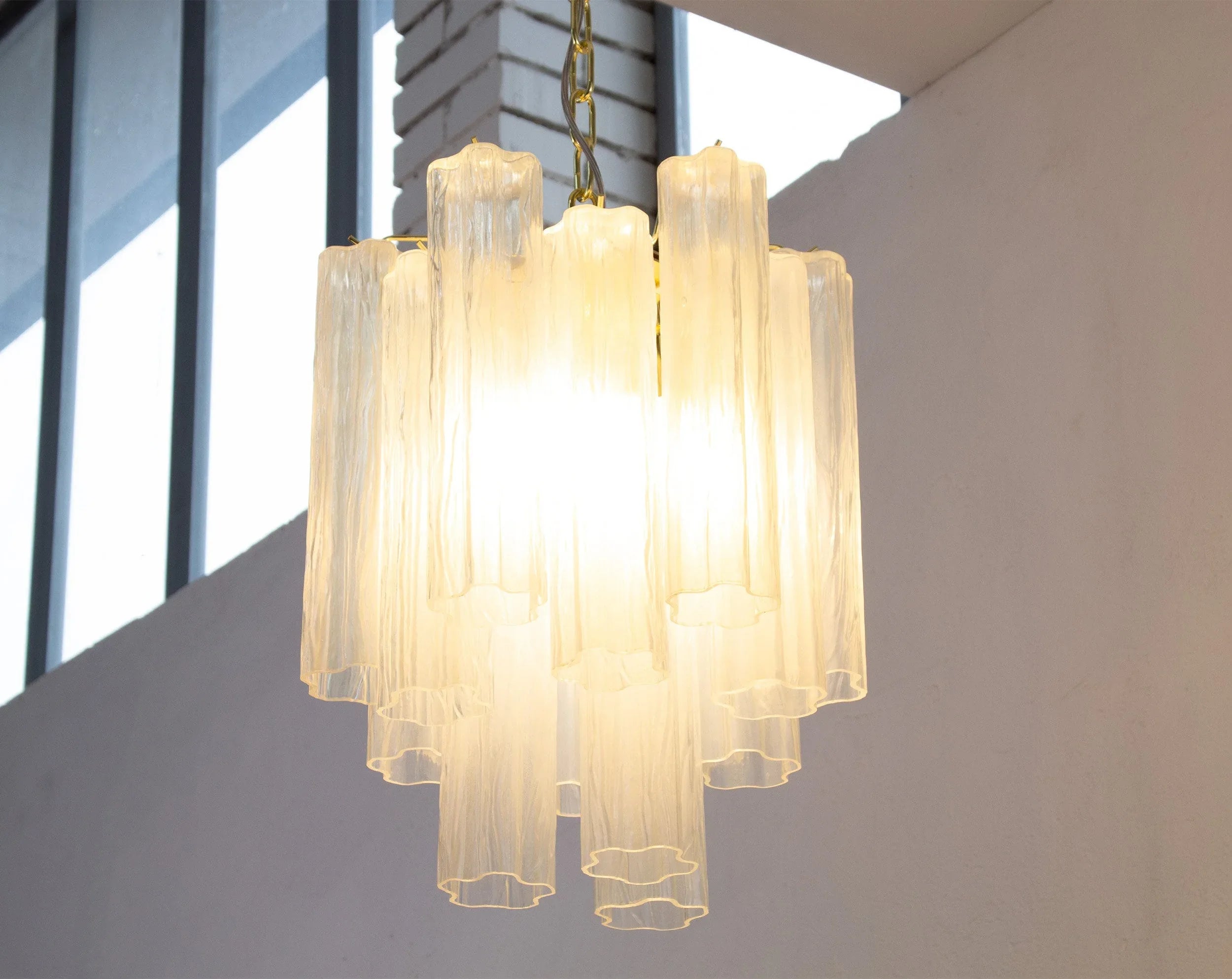 Suspension lamp Made in Italy Tronchi in Murano glass, ceiling chandelier - SoloCoseBelle