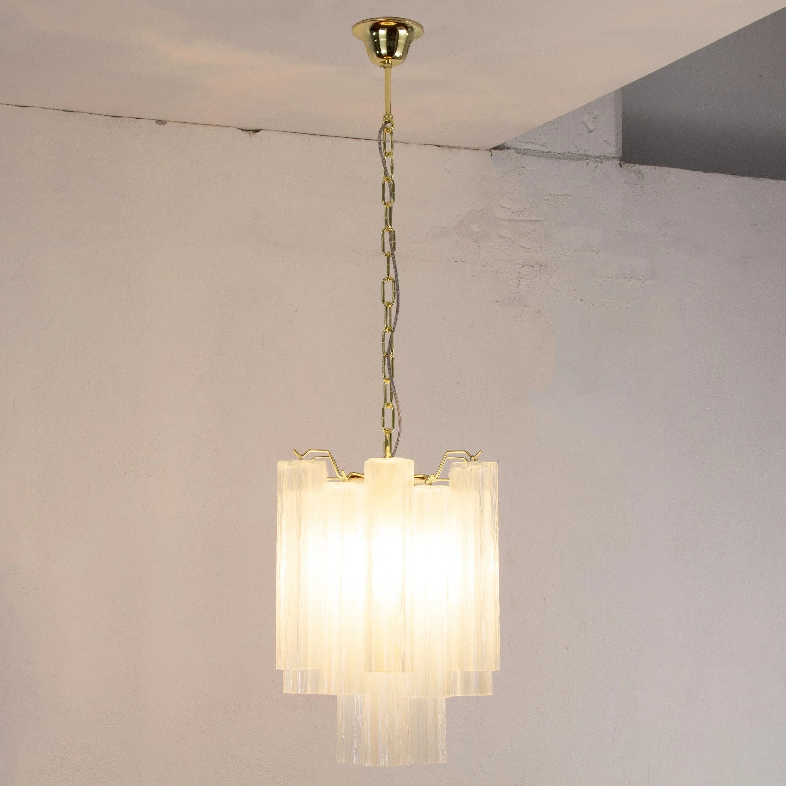Suspension lamp Made in Italy Tronchi in Murano glass, ceiling chandelier - SoloCoseBelle