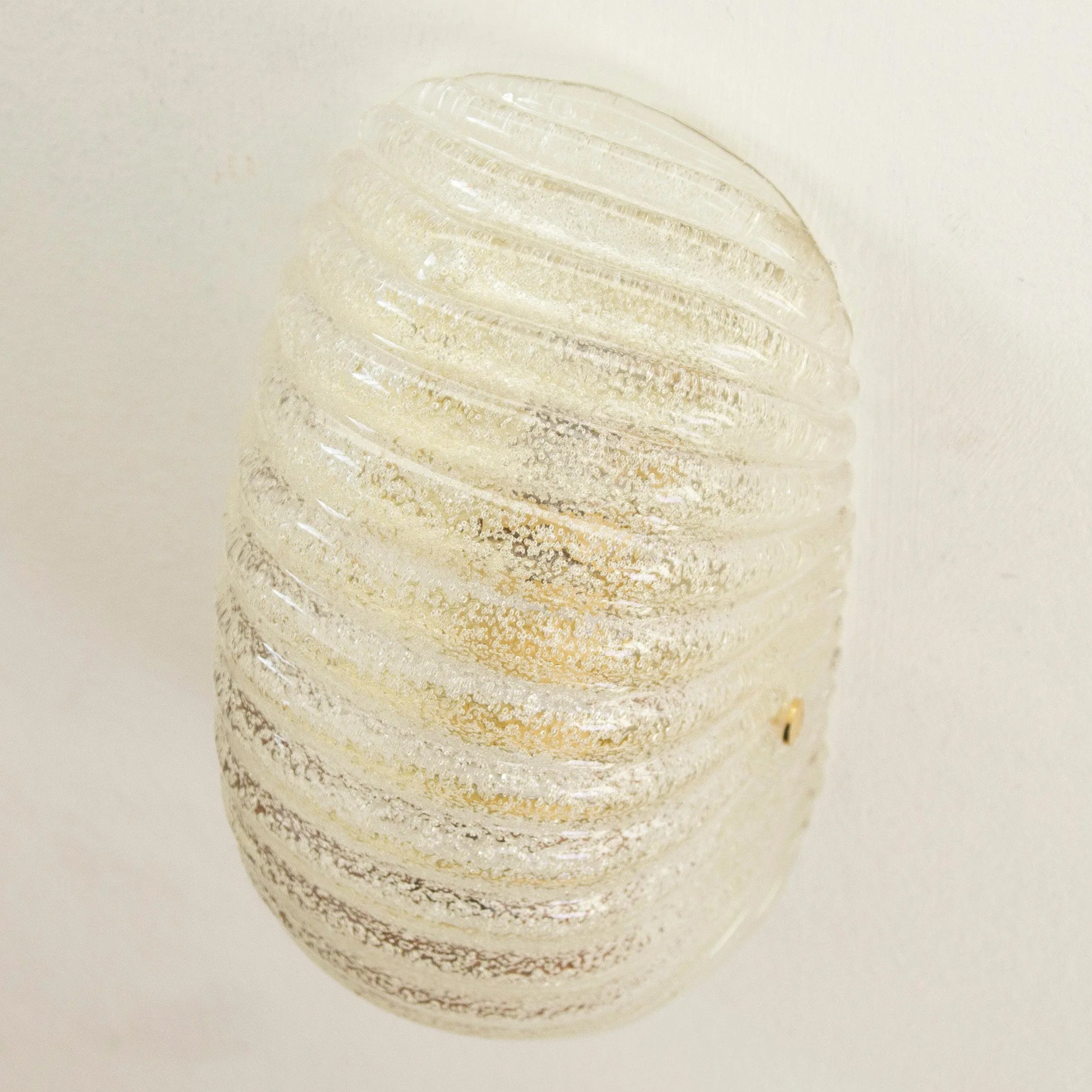 Set of 2 Clear Murano glass shell wall sconce, Made in Italy lighting - SoloCoseBelle