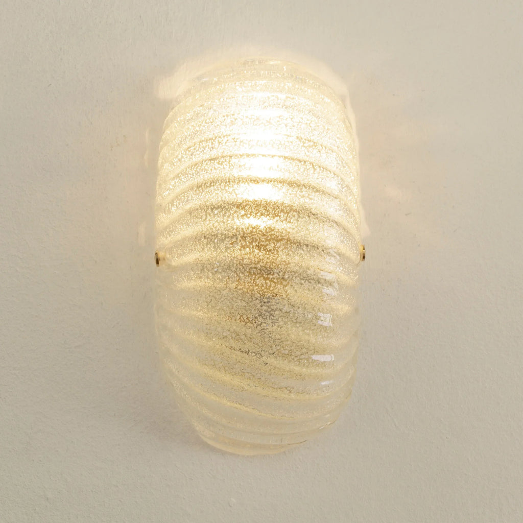 Set of 2 Clear Murano glass shell wall sconce, Made in Italy lighting - SoloCoseBelle