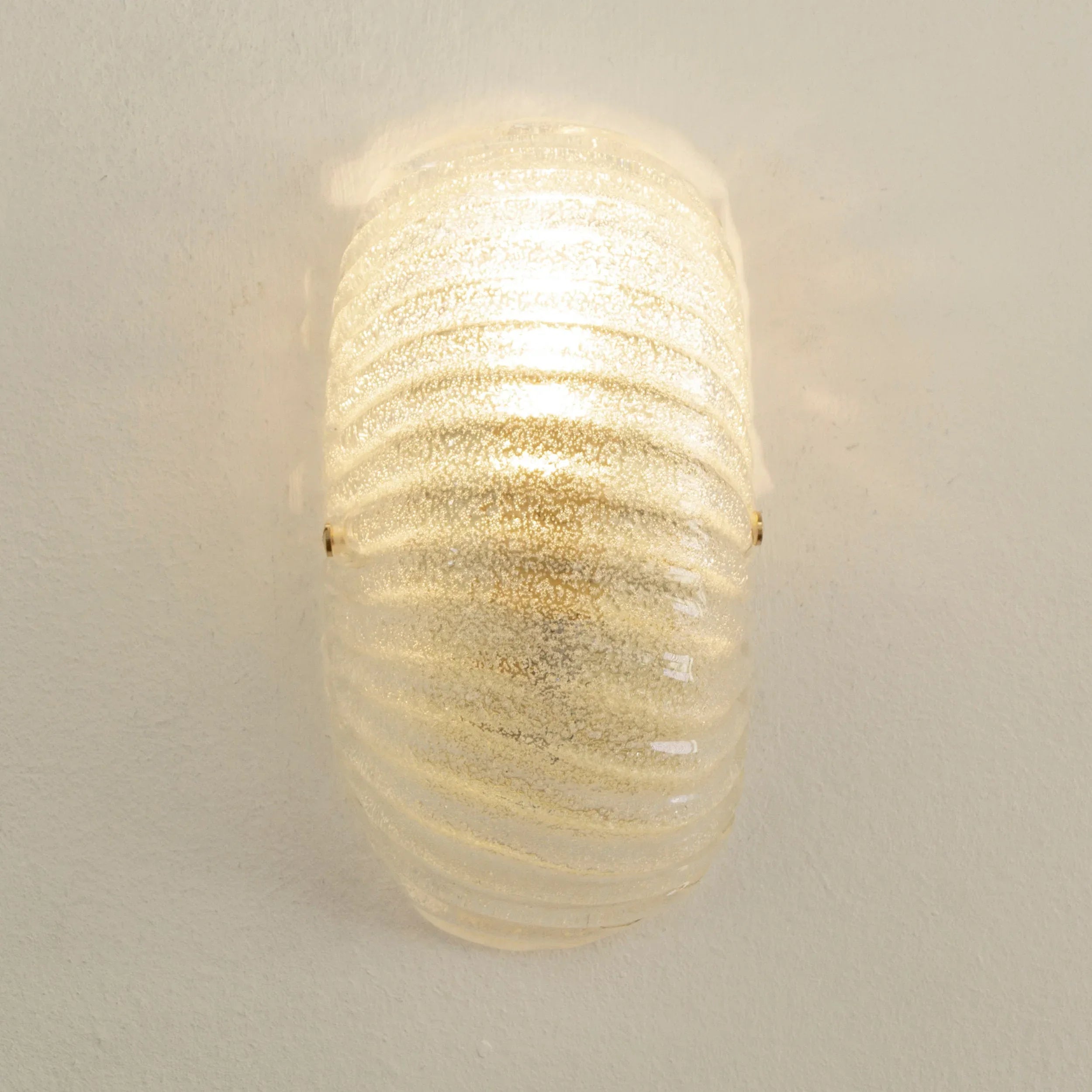 Set of 2 Clear Murano glass shell wall sconce, Made in Italy lighting - SoloCoseBelle