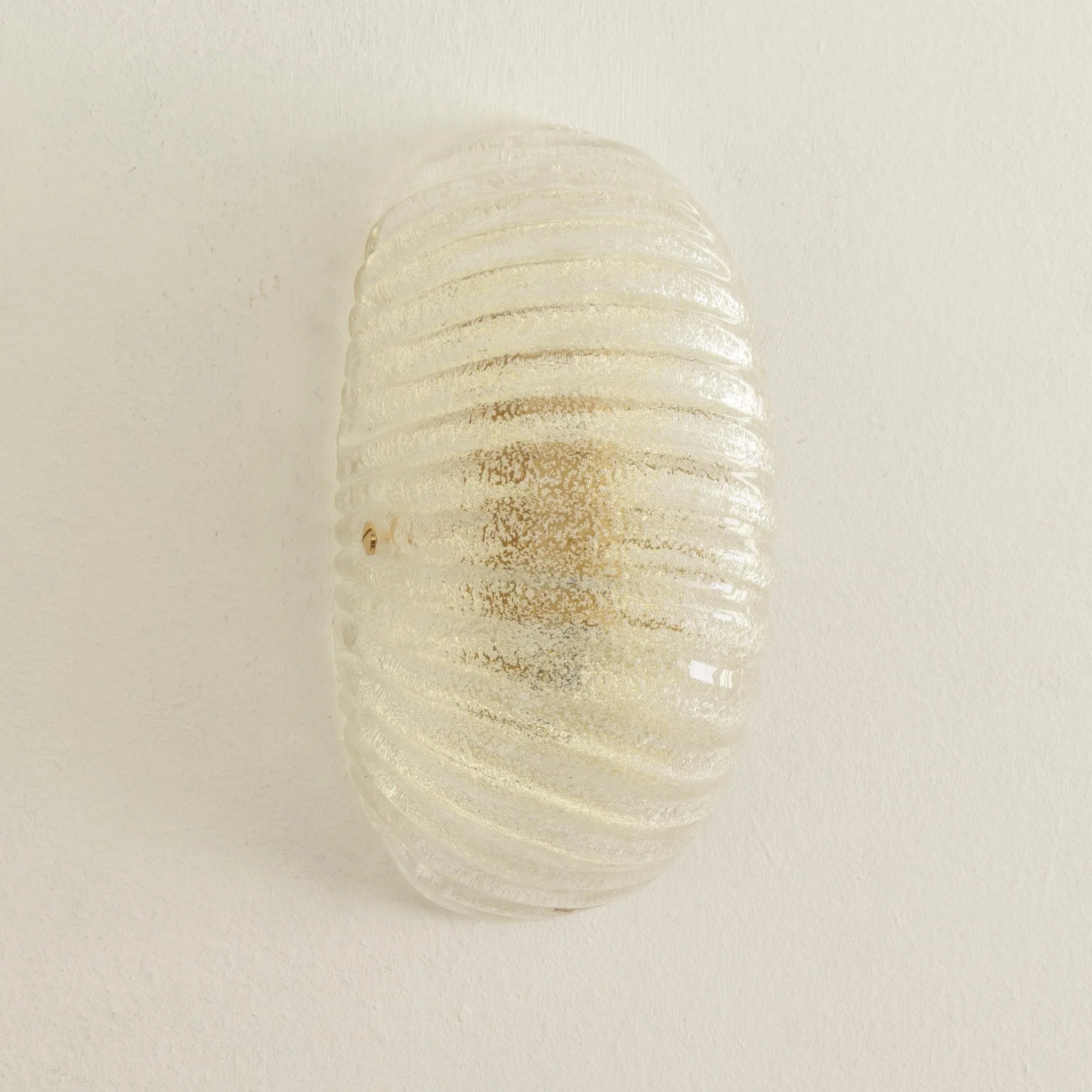 Set of 2 Clear Murano glass shell wall sconce, Made in Italy lighting - SoloCoseBelle