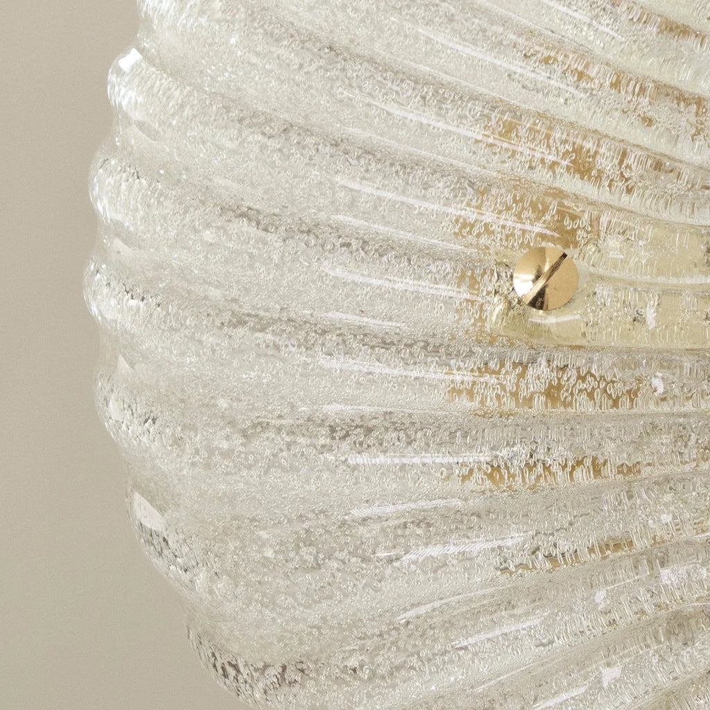 Set of 2 Clear Murano glass shell wall sconce, Made in Italy lighting - SoloCoseBelle