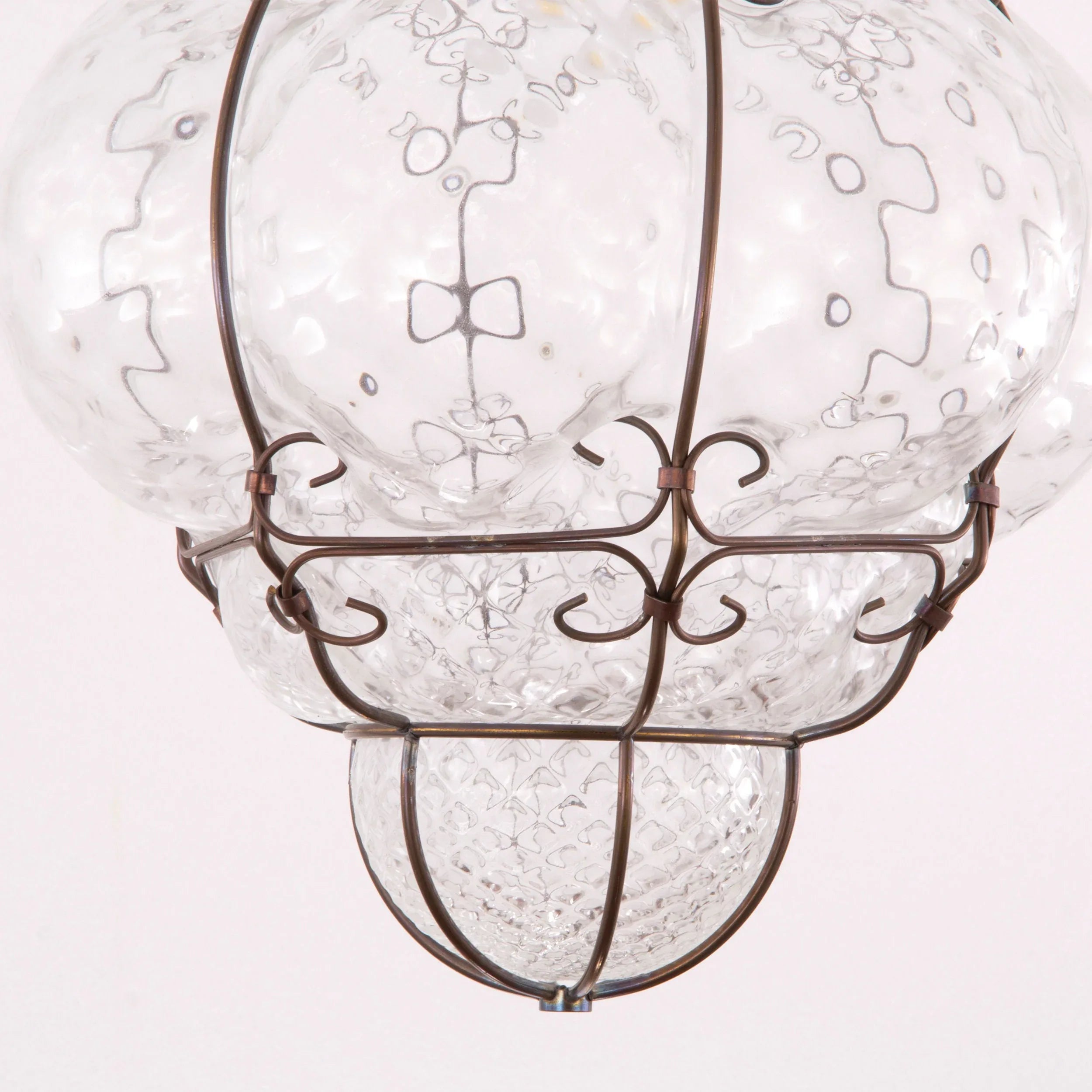 Lantern lamp in Murano blown glass Clear color, Made in Italy - SoloCoseBelle