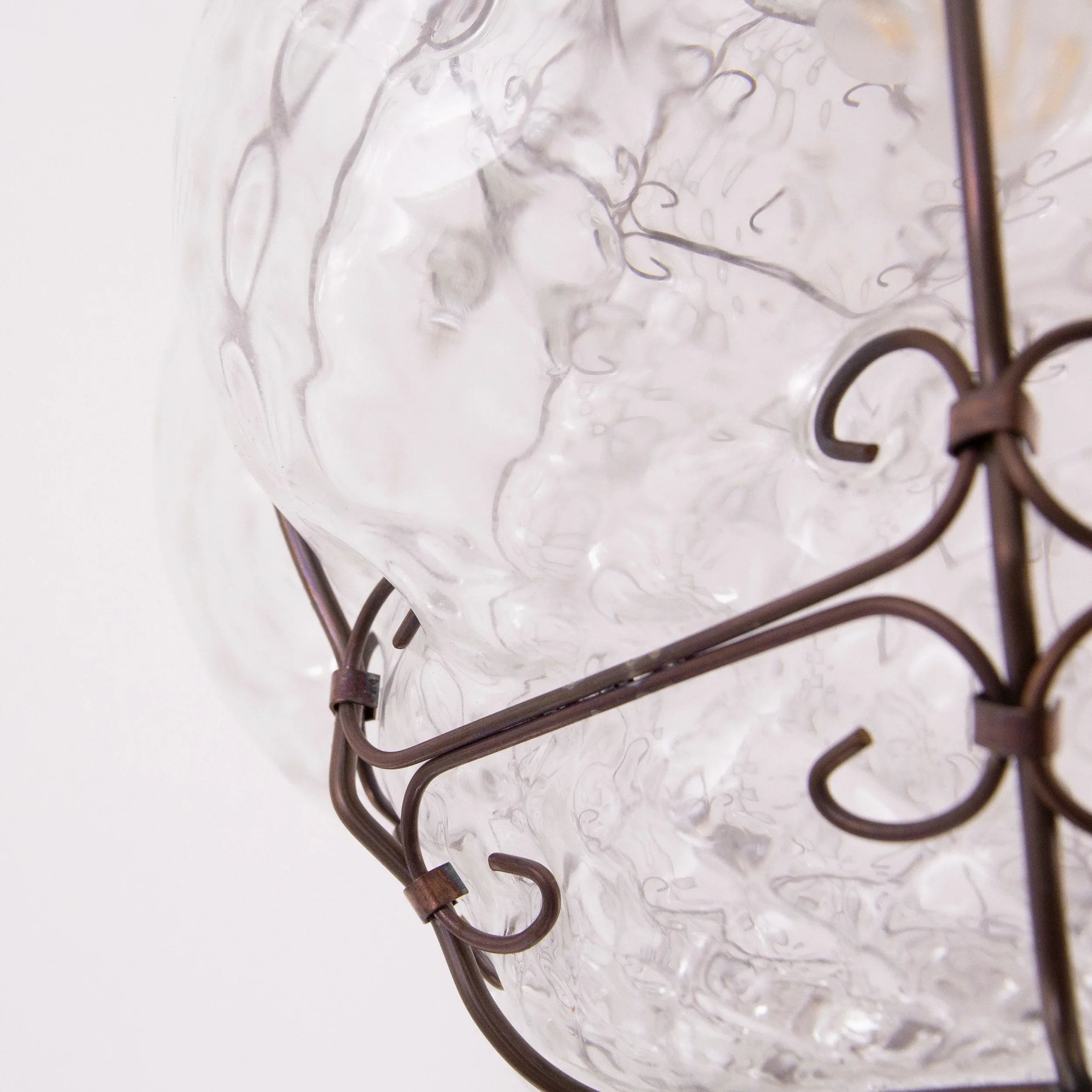 Lantern lamp in Murano blown glass Clear color, Made in Italy - SoloCoseBelle