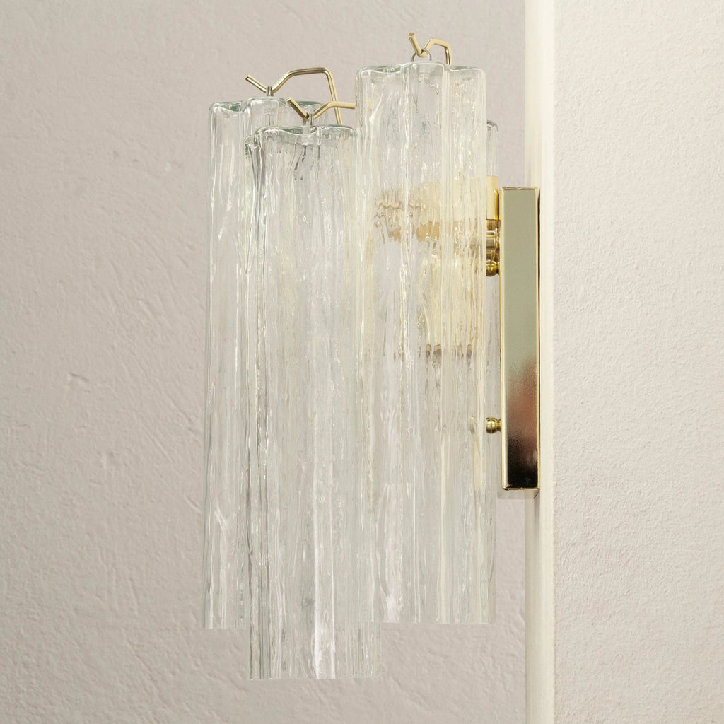 Murano Glass Wall Sconce, Vintage Italian Style, Crystal Trunk - SoloCoseBelle