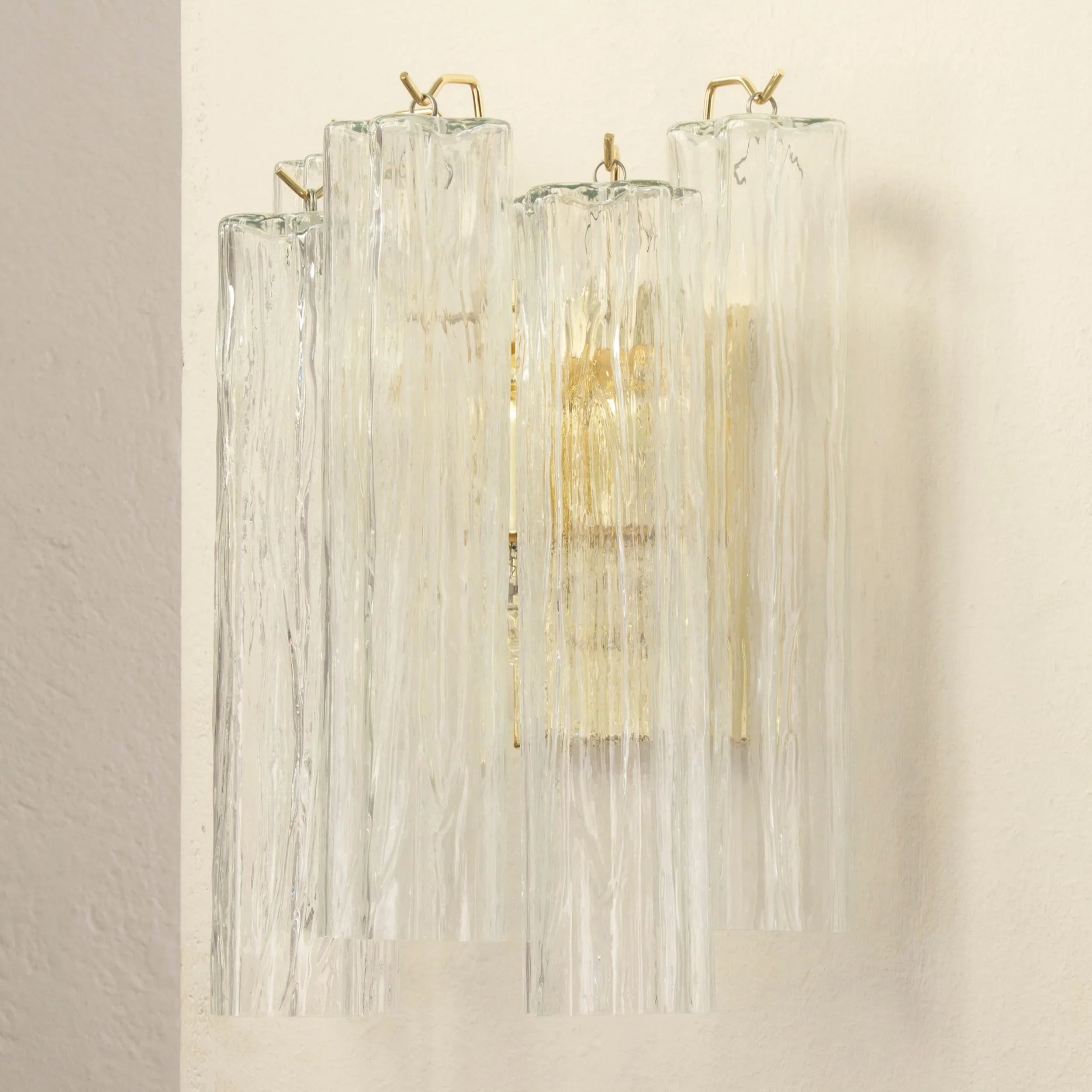 Murano Glass Wall Sconce, Vintage Italian Style, Crystal Trunk - SoloCoseBelle