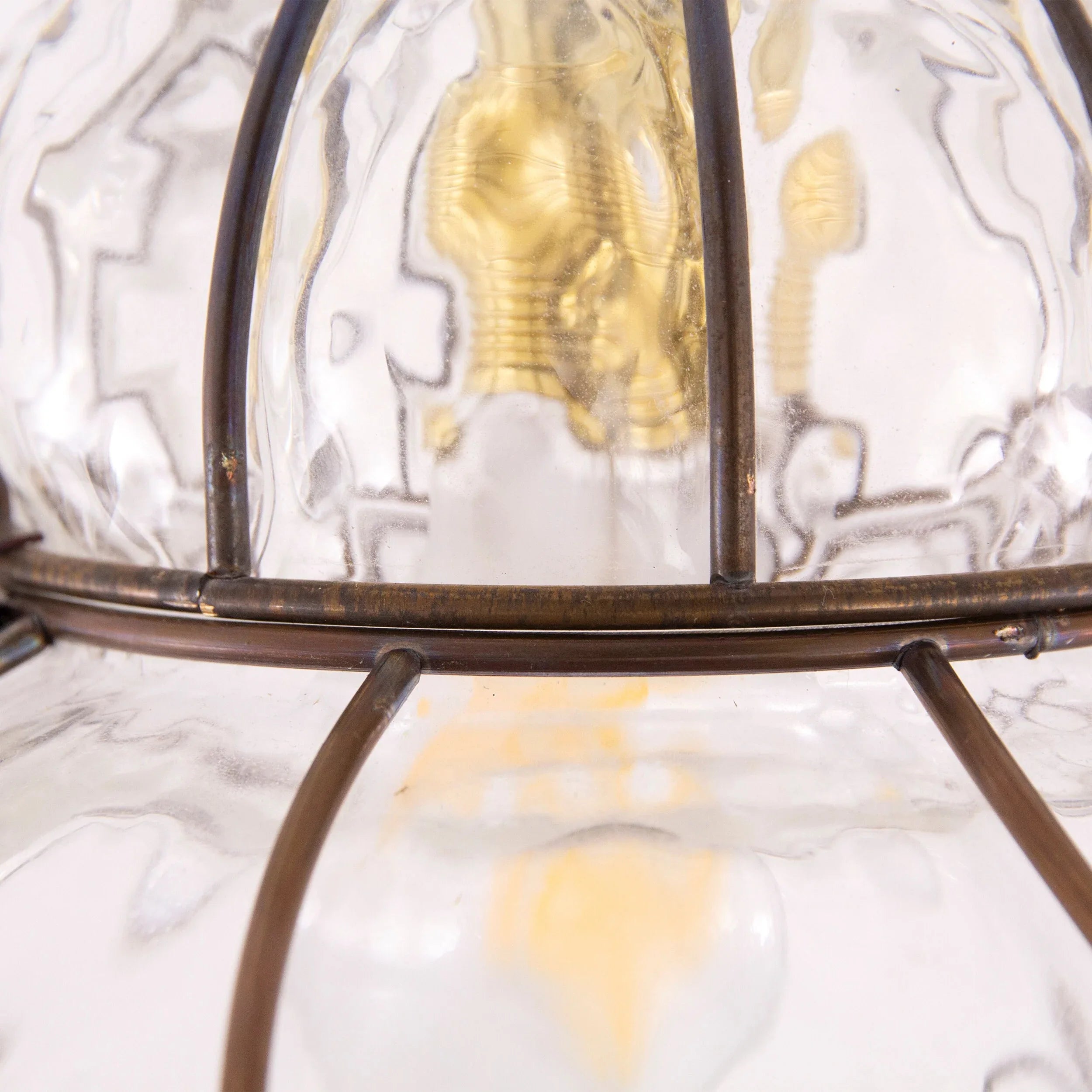 Large Clear color blown Murano glass lantern lamp, Made in Italy - SoloCoseBelle