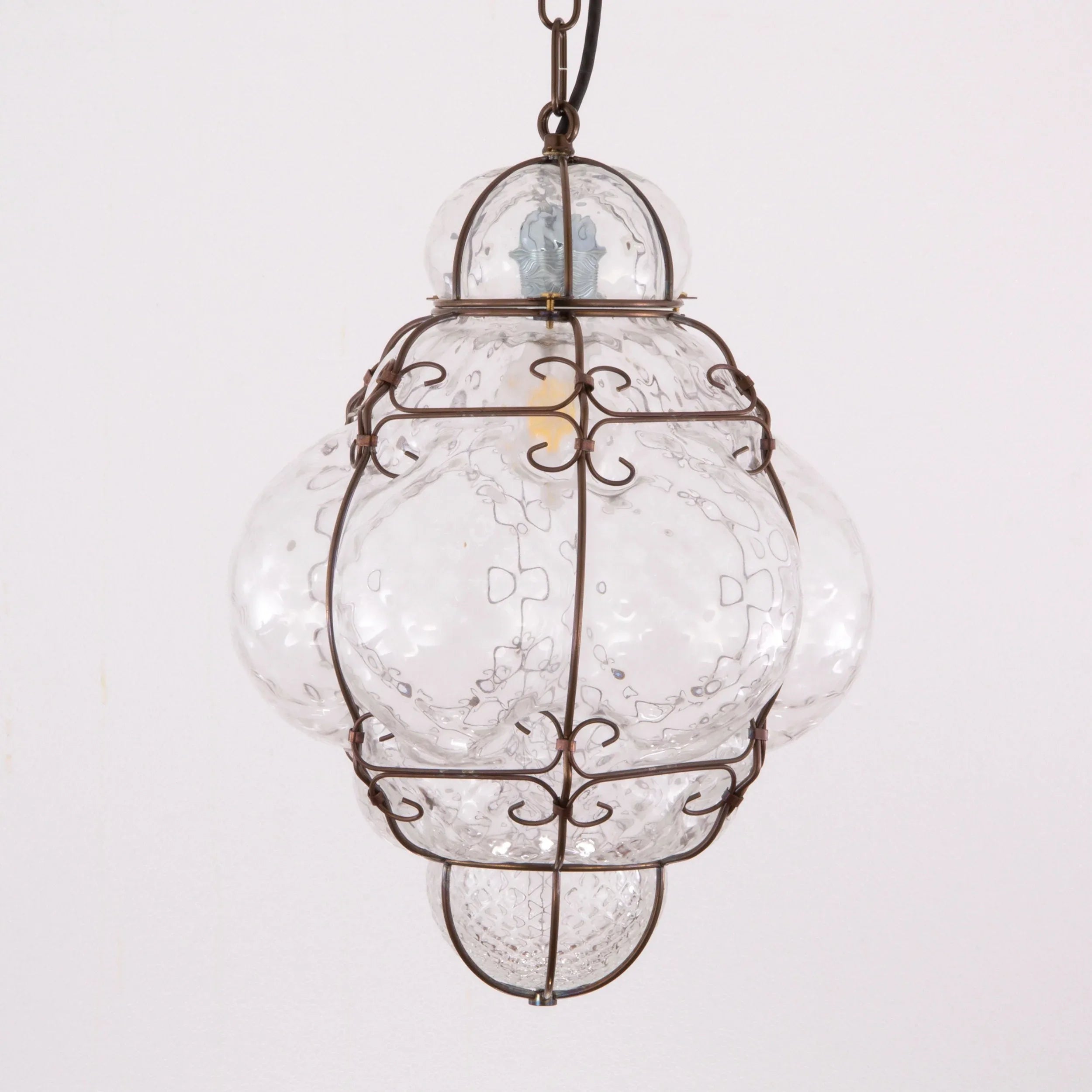 Lantern lamp in Murano blown glass Clear color, Made in Italy - SoloCoseBelle